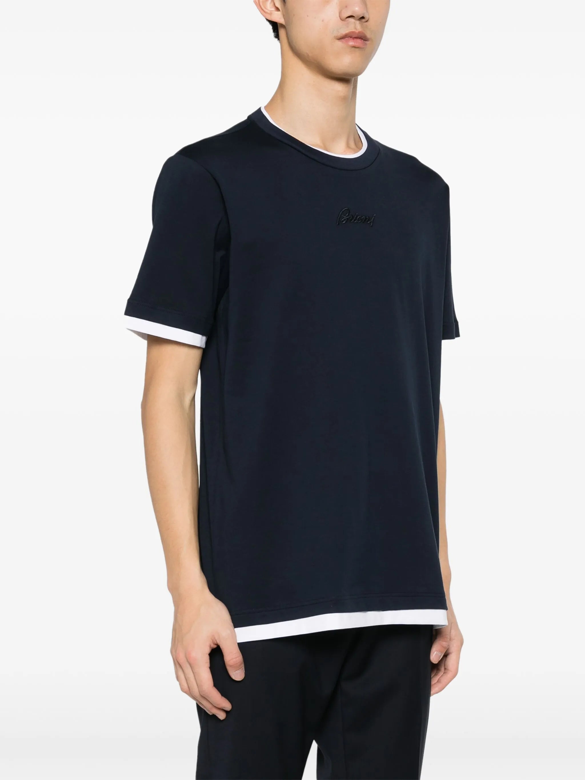 logo-embroidered cotton T-shirt