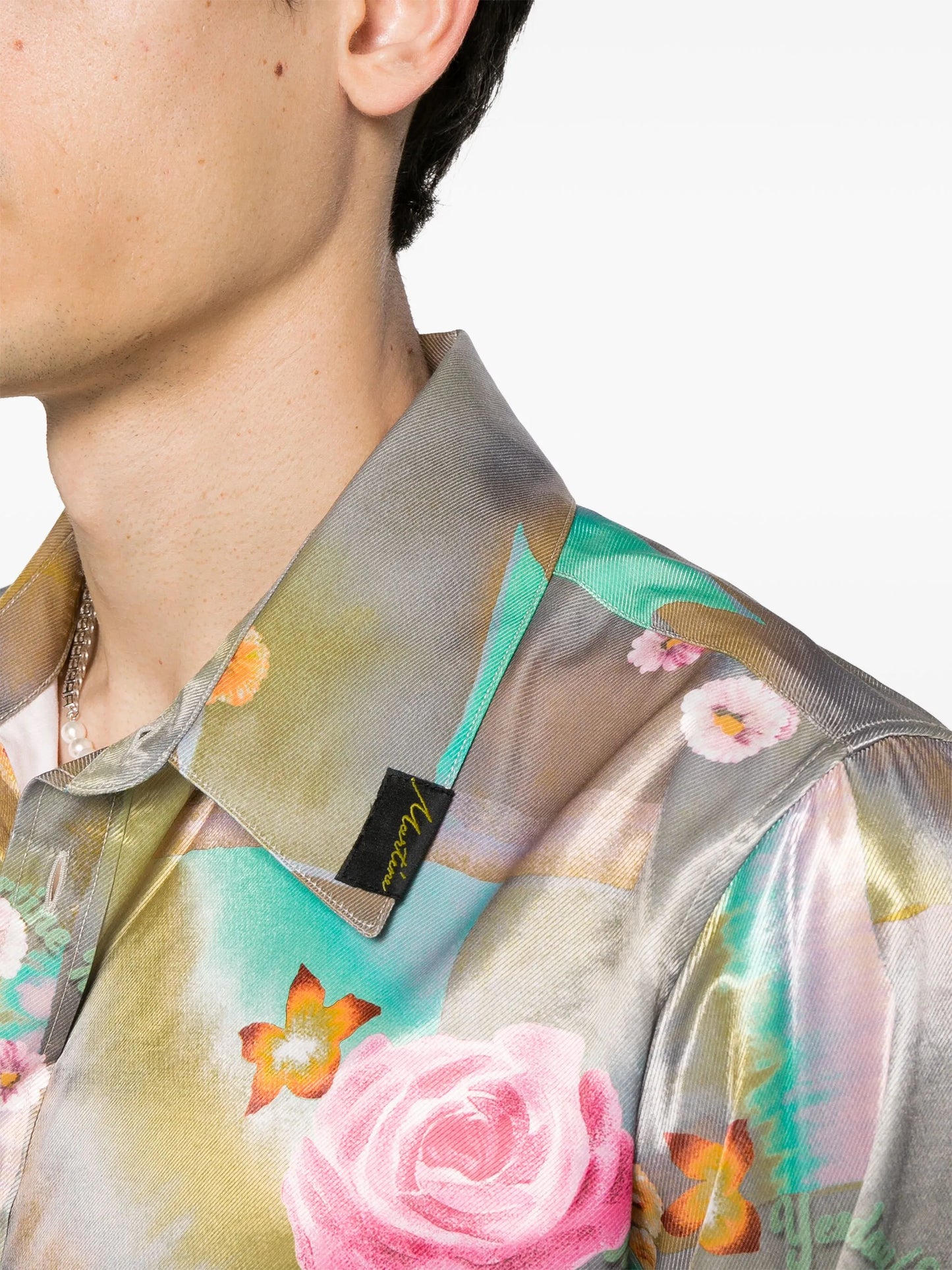 floral-print shirt