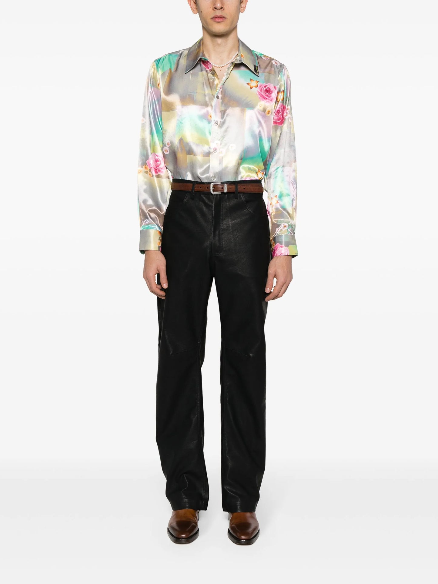 floral-print shirt