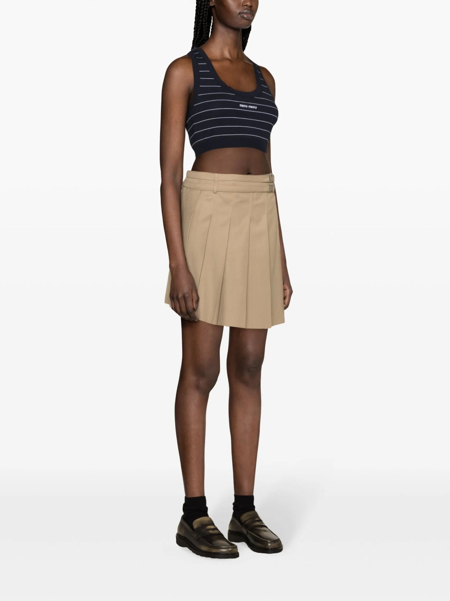 striped cropped tank top