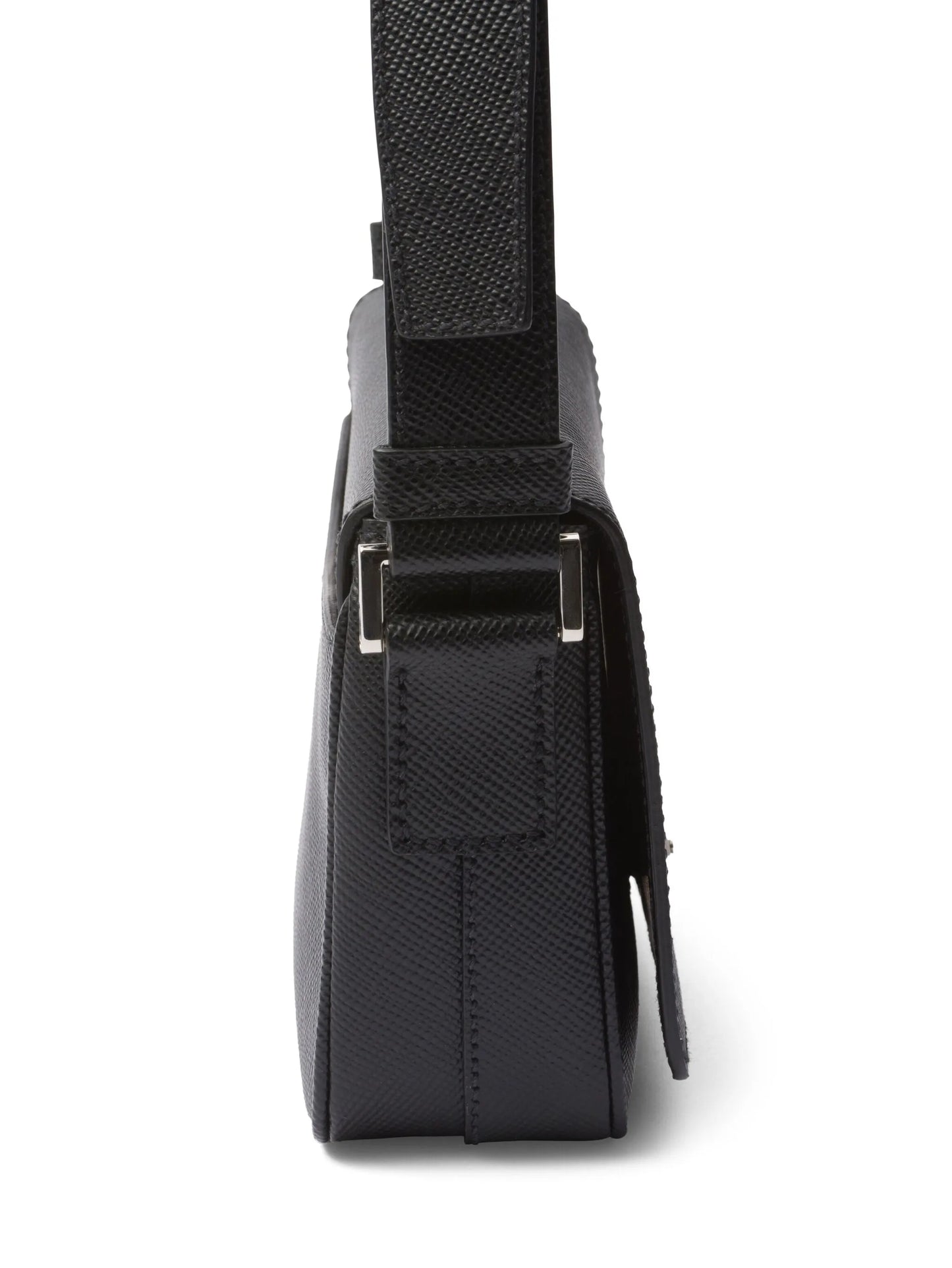 enamel triangle logo flap shoulder bag