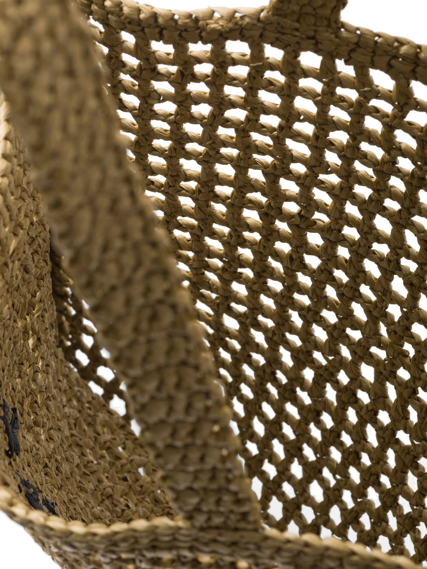 triangle-logo raffia tote bag