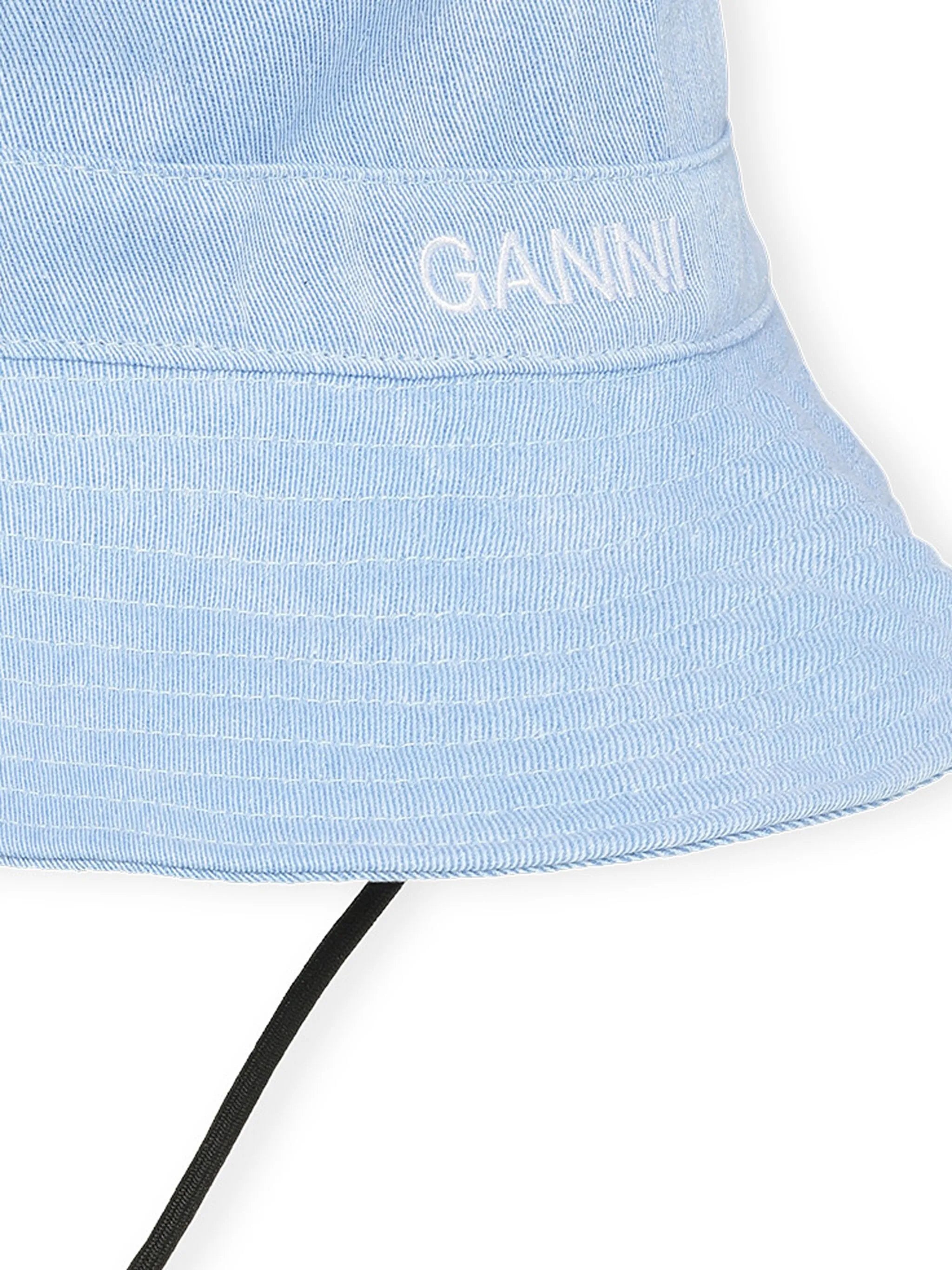 logo-embroidered denim bucket hat