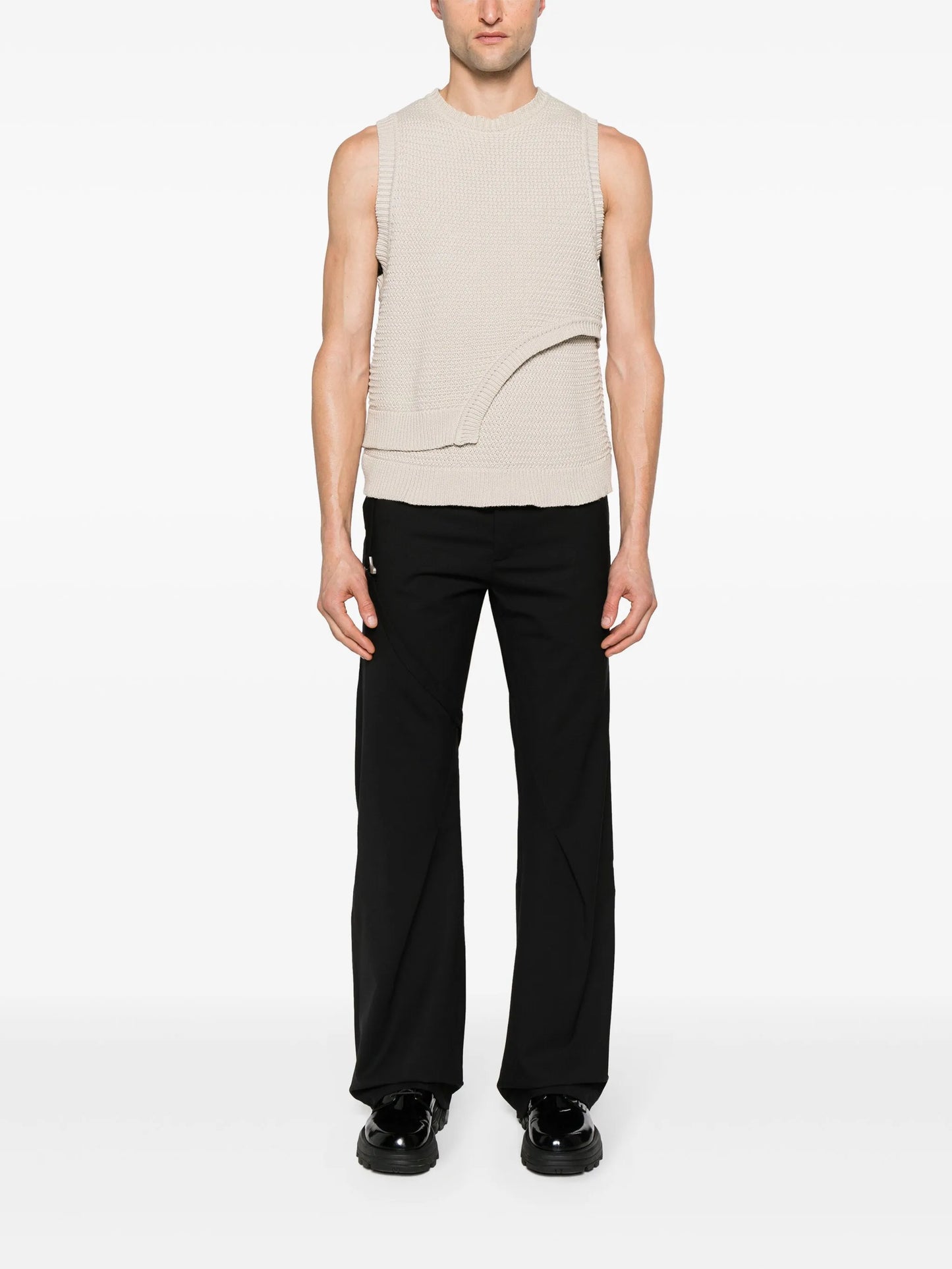 Luminous tailored wool trousers