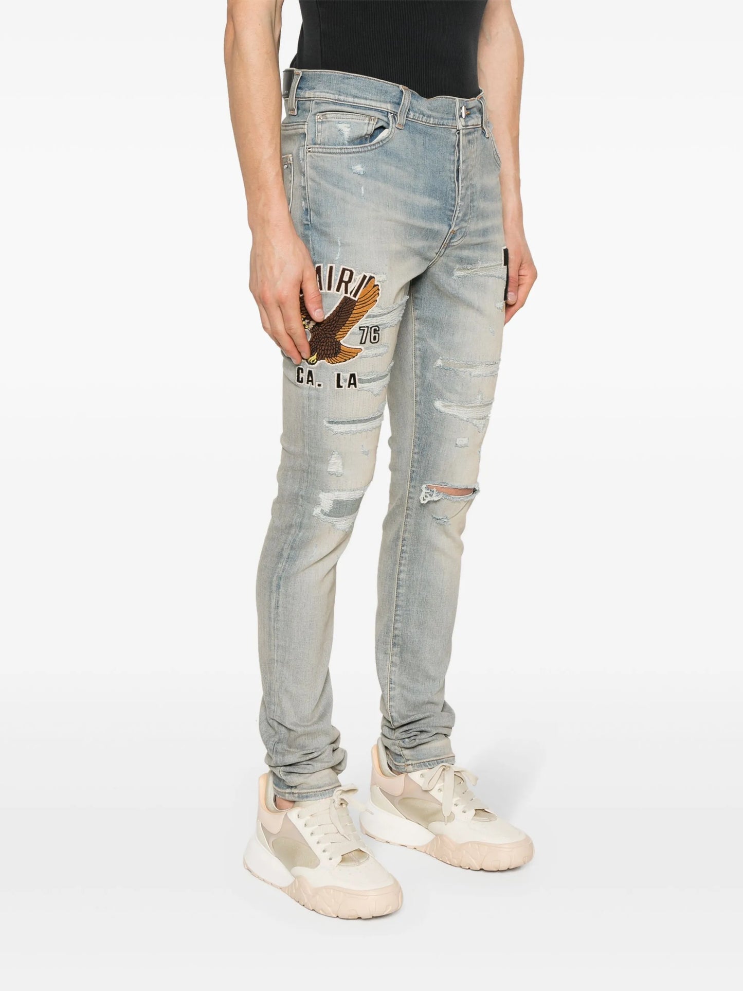 logo-appliqué skinny jeans