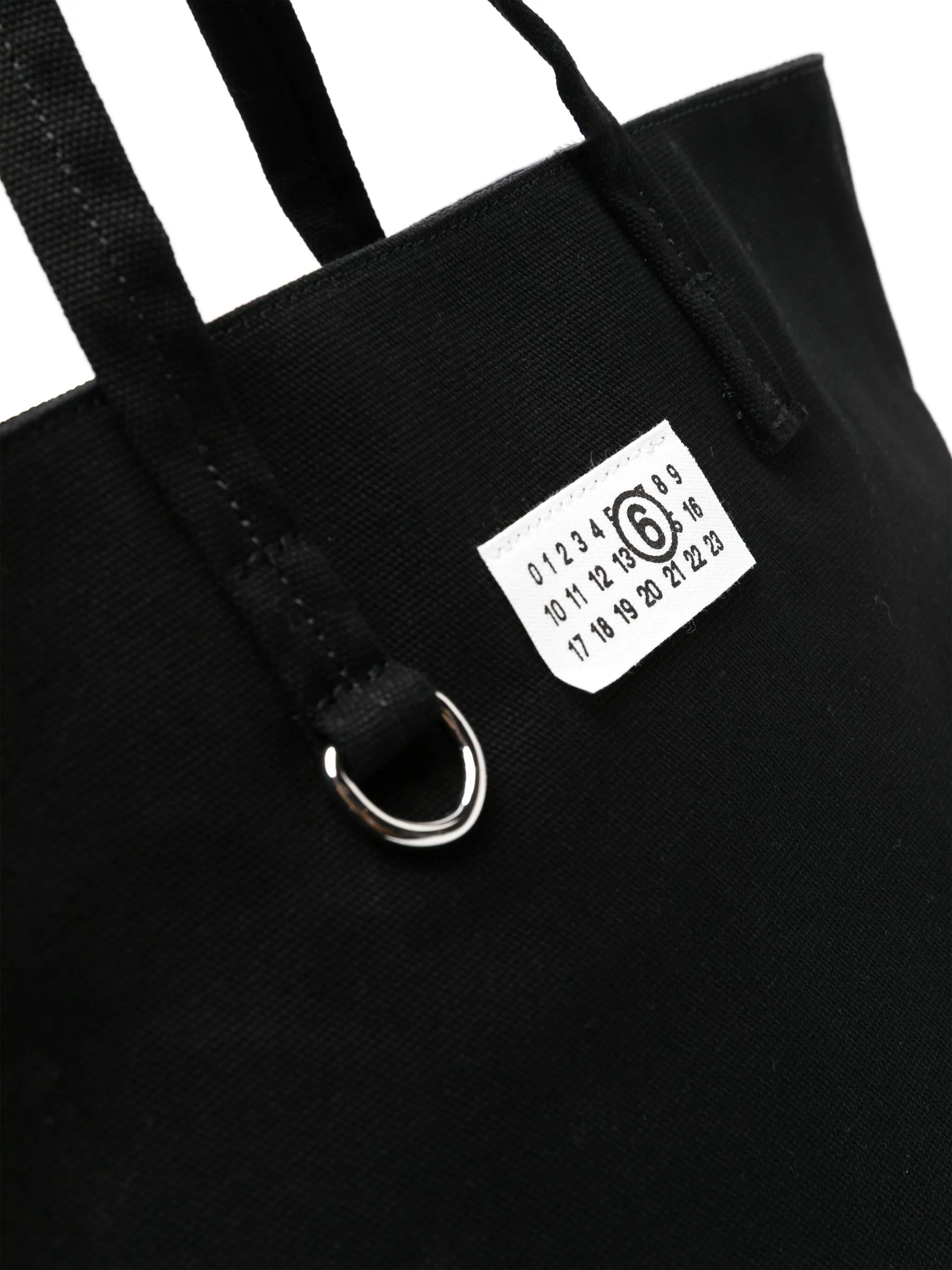 Numbers-motif canvas tote bag