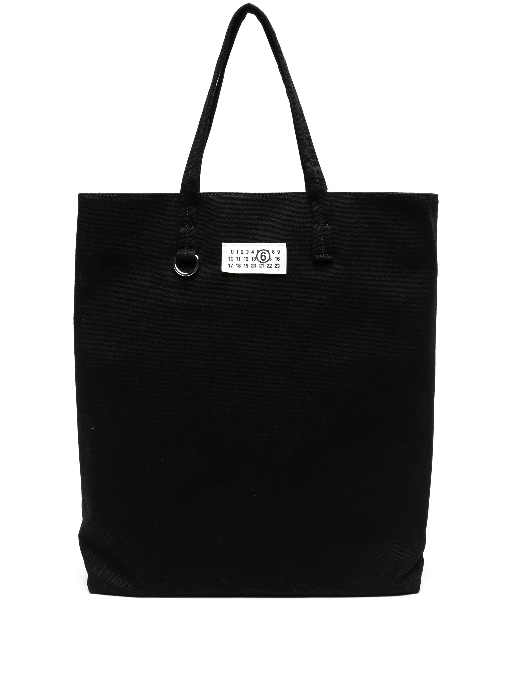 Numbers-motif canvas tote bag