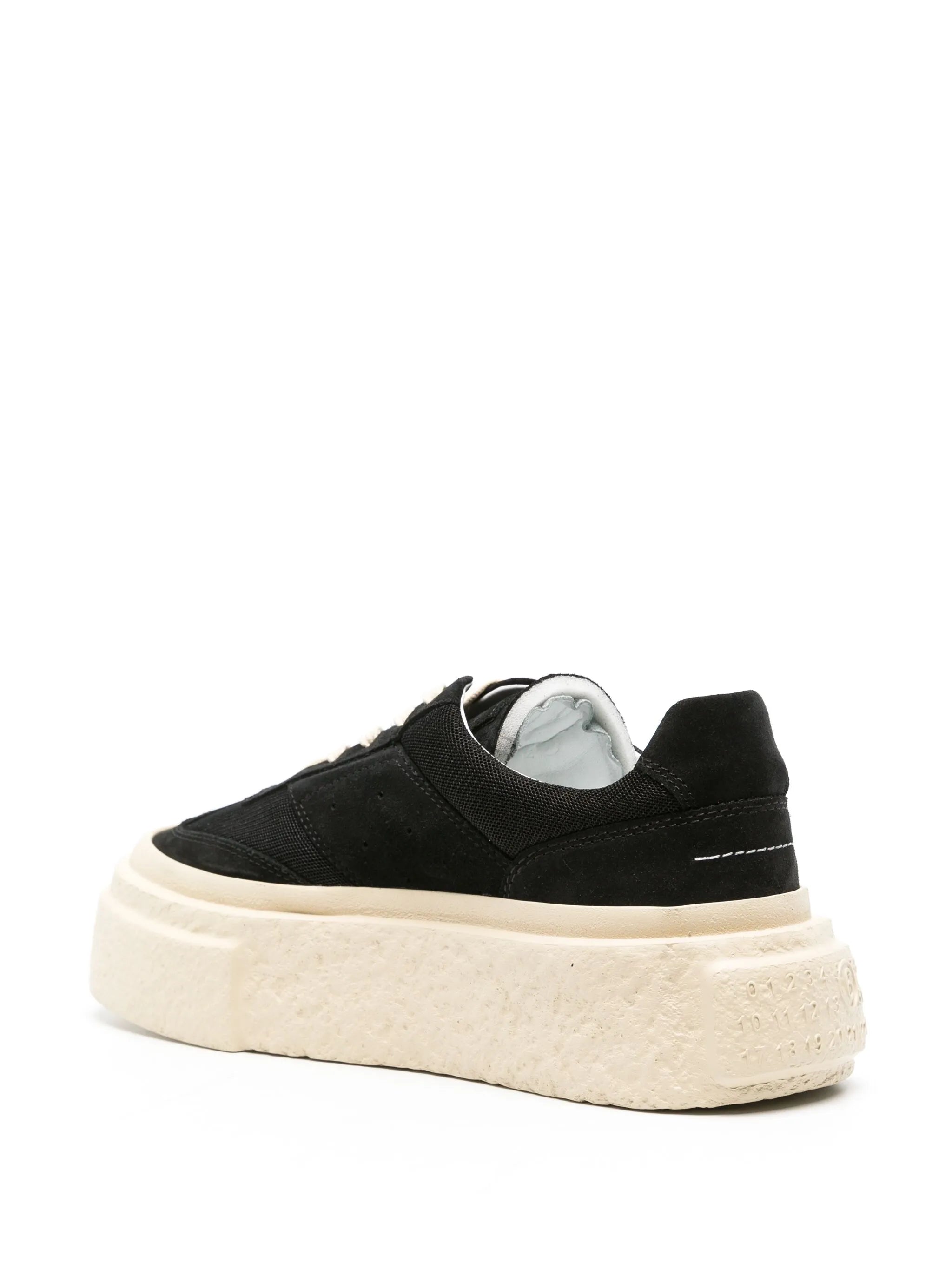 numbers-motif suede sneakers