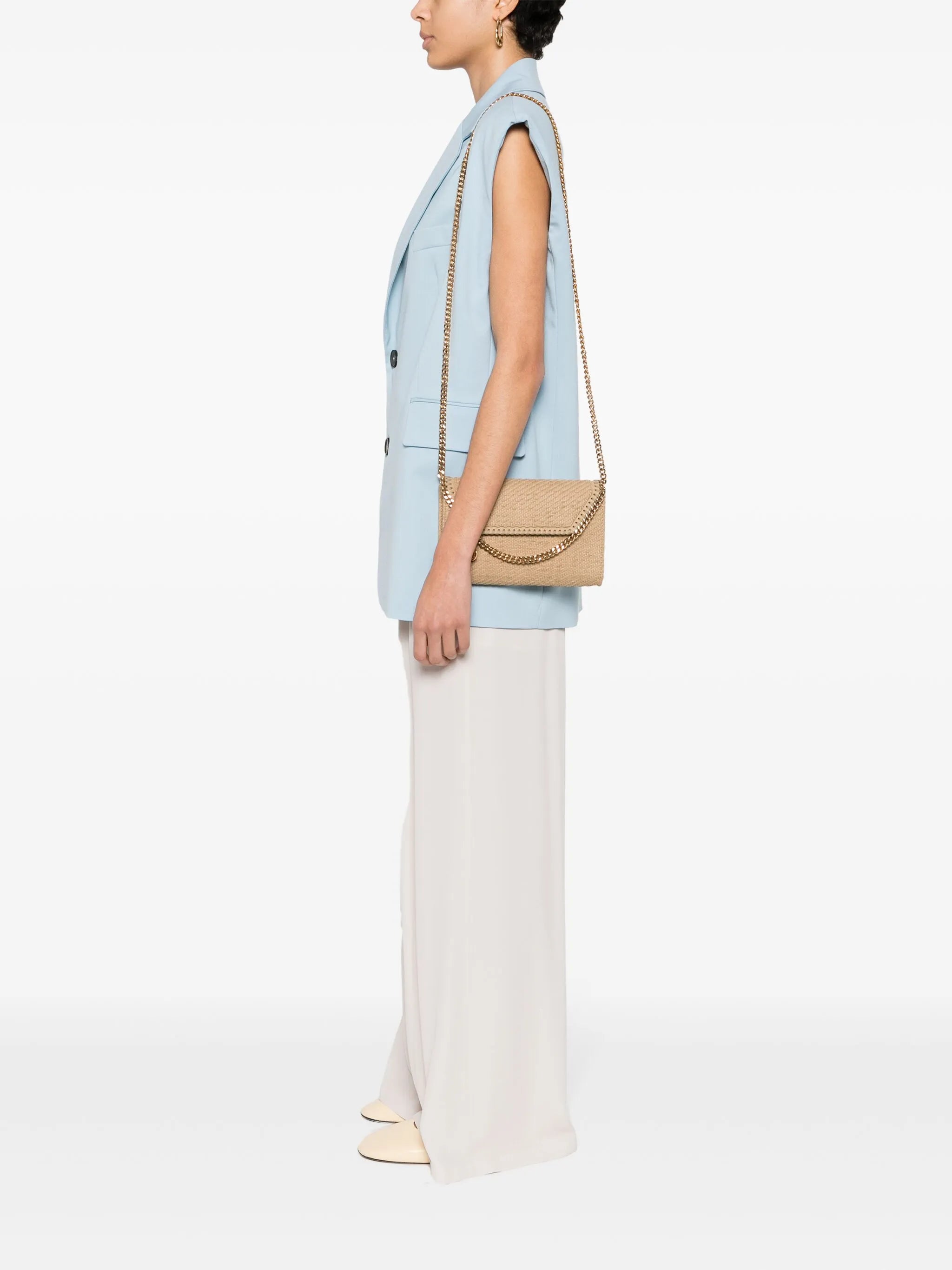 mini Falabella woven tote bag