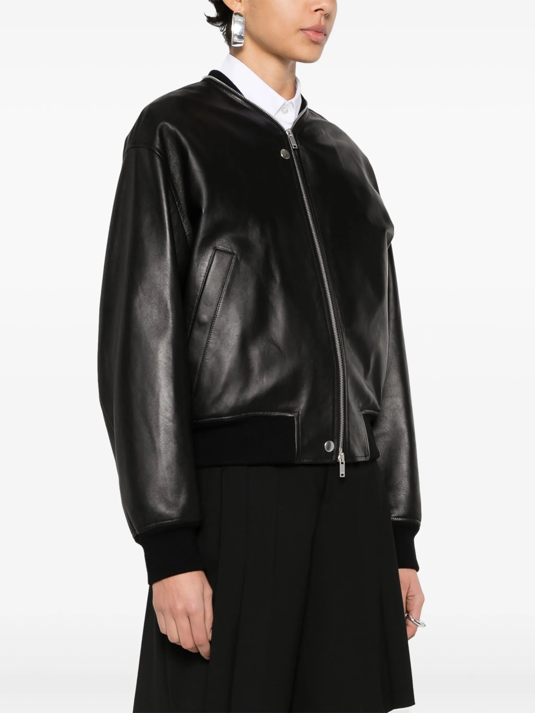 leather bomber jacket