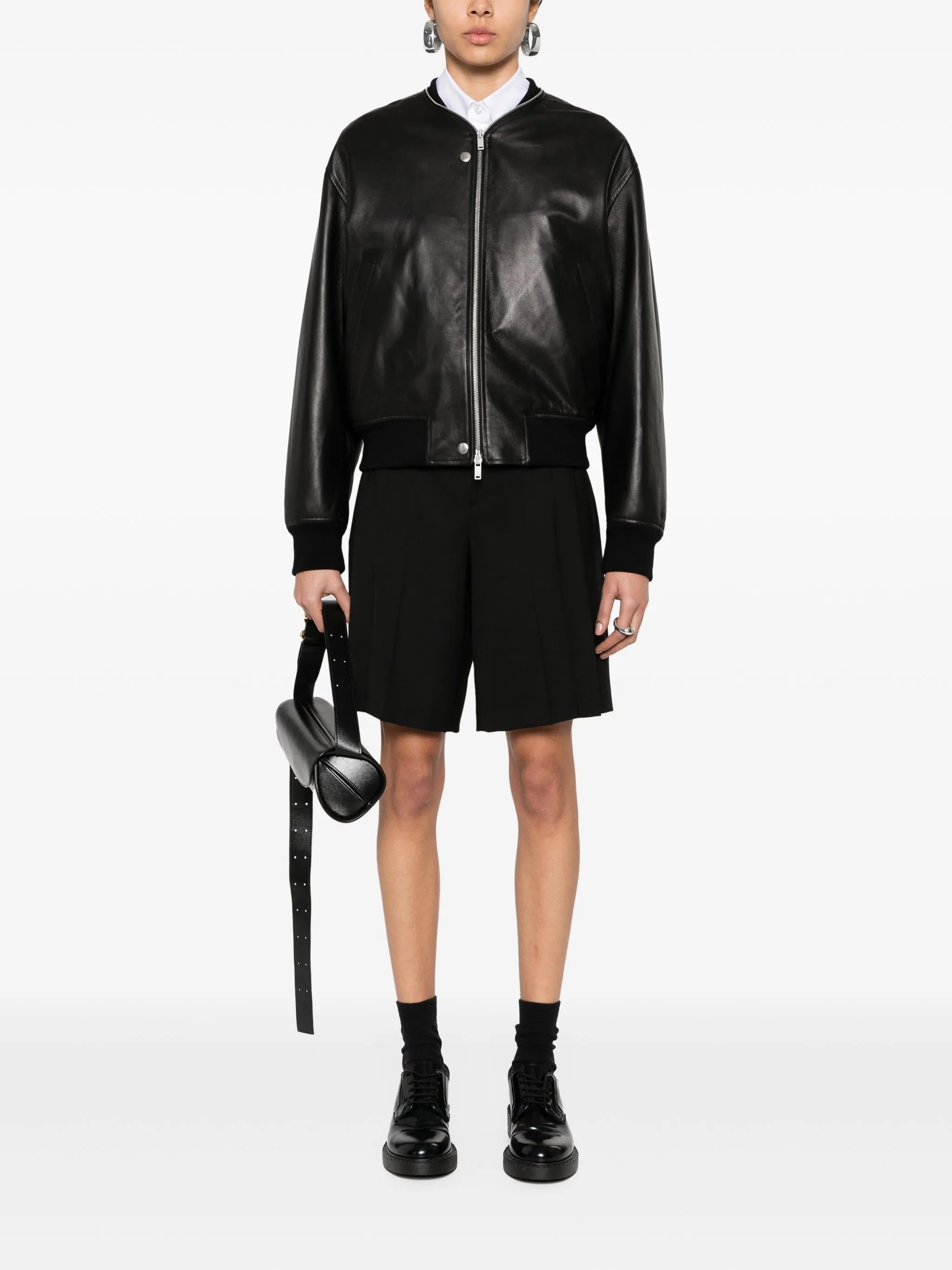 leather bomber jacket