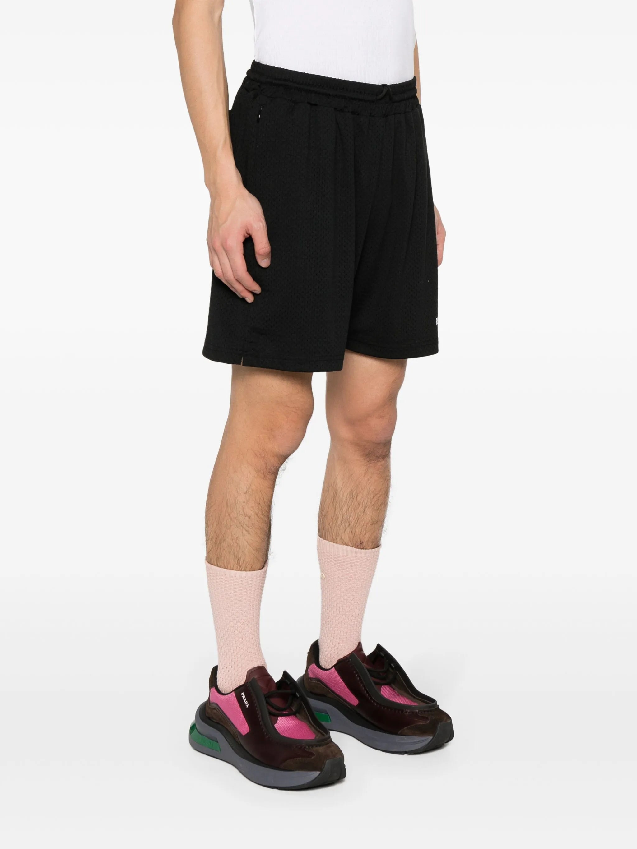 perforated-design shorts