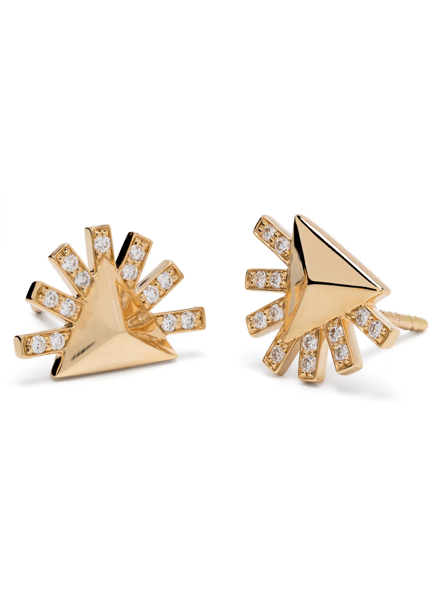 18kt yellow gold Sunburst diamond stud earrings