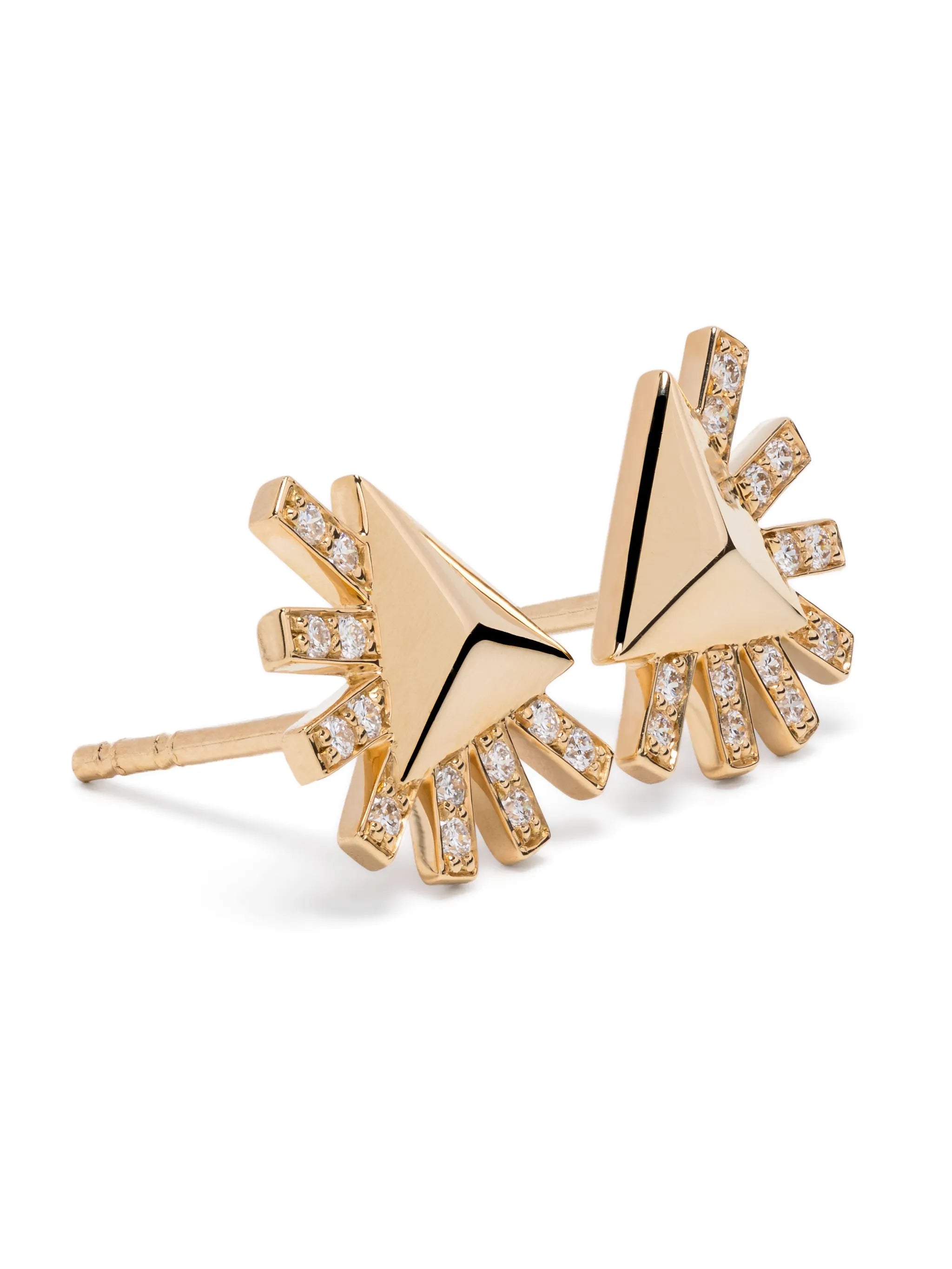 18kt yellow gold Sunburst diamond stud earrings