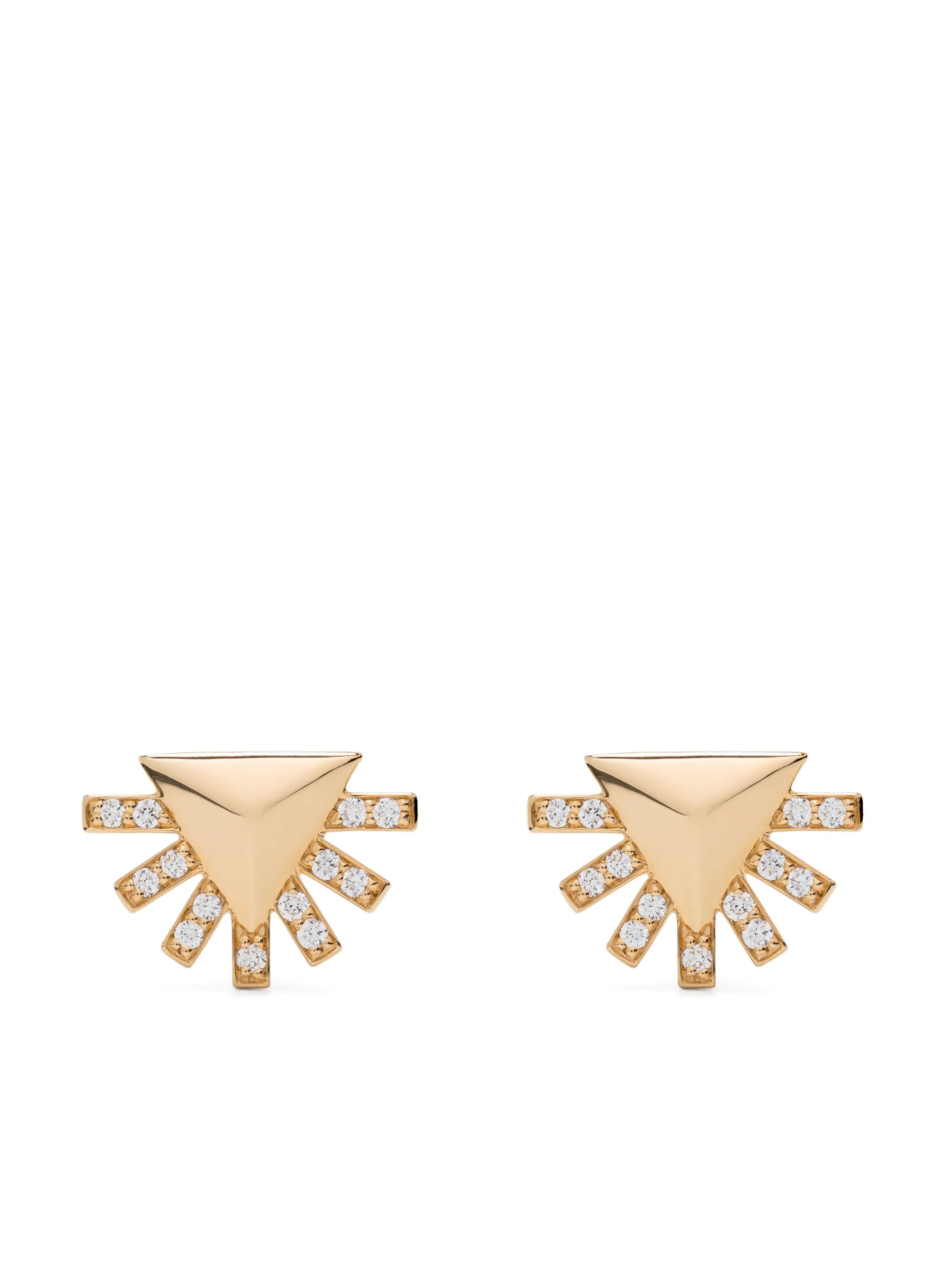 18kt yellow gold Sunburst diamond stud earrings