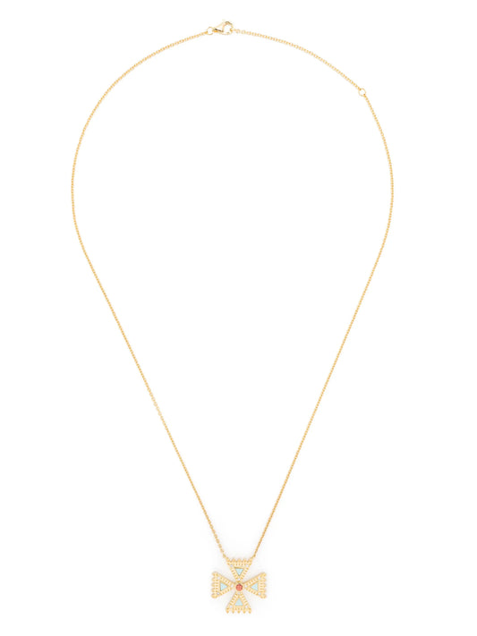 18kt yellow gold Crux Mini diamond pendant necklace