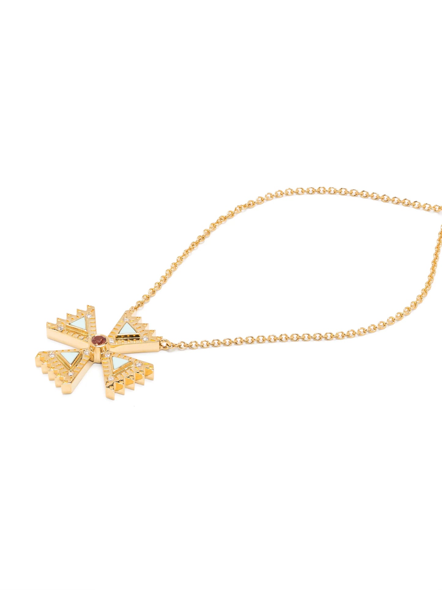 18kt yellow gold Crux Mini diamond pendant necklace