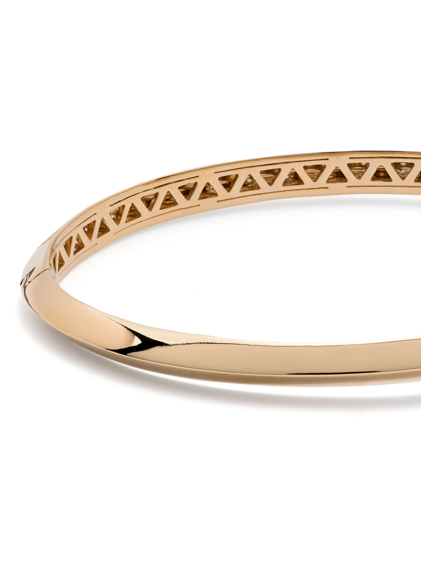 18kt yellow gold Knife Edge diamond bangle bracelet