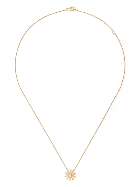 18kt yellow gold Tiny Sunflower diamond pendant necklace