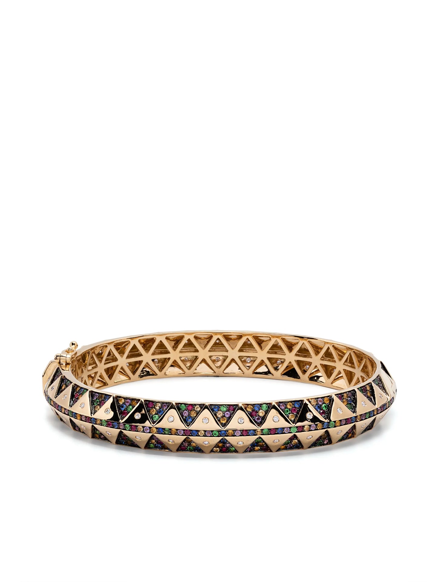 18kt yellow gold Chubby Rainbow diamond bangle bracelet