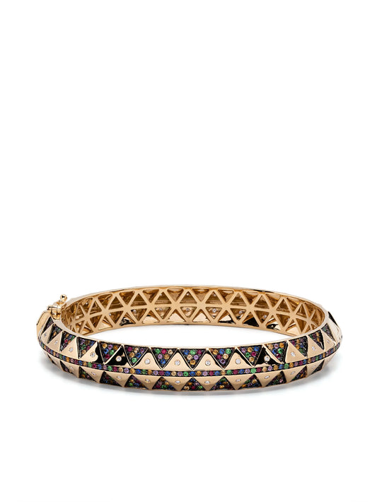 18kt yellow gold Chubby Rainbow diamond bangle bracelet