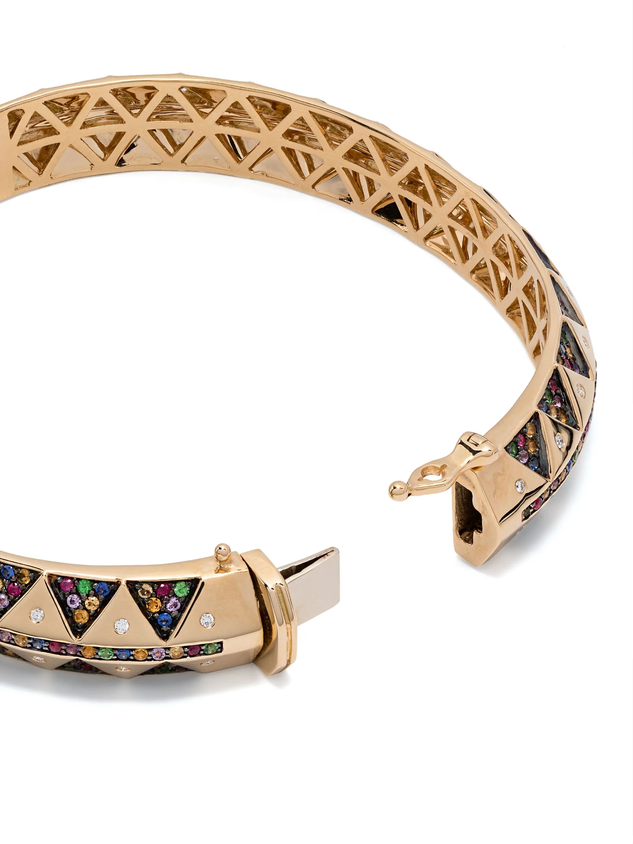 18kt yellow gold Chubby Rainbow diamond bangle bracelet