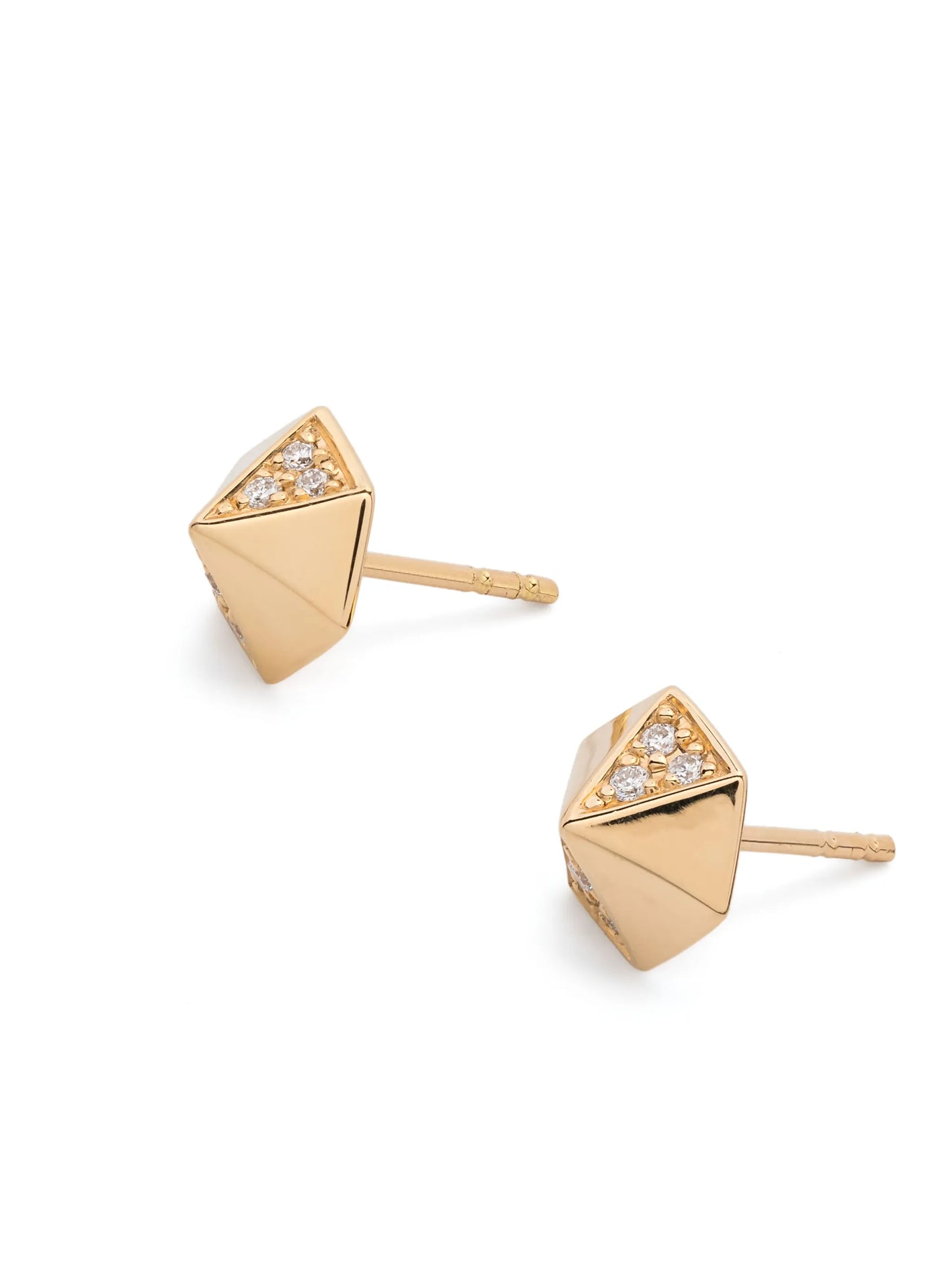 18kt yellow gold Pyramid diamond stud earrings