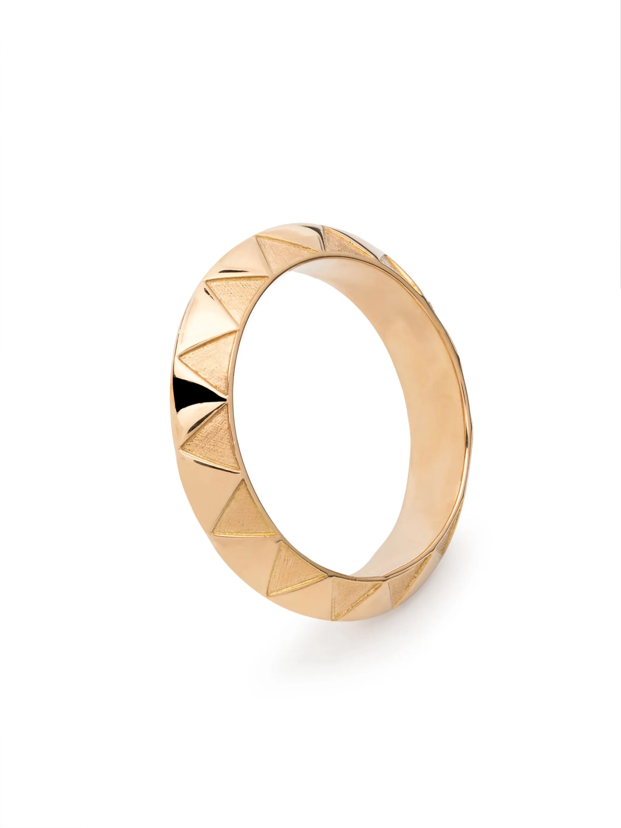18kt yellow gold Knife Edge band ring