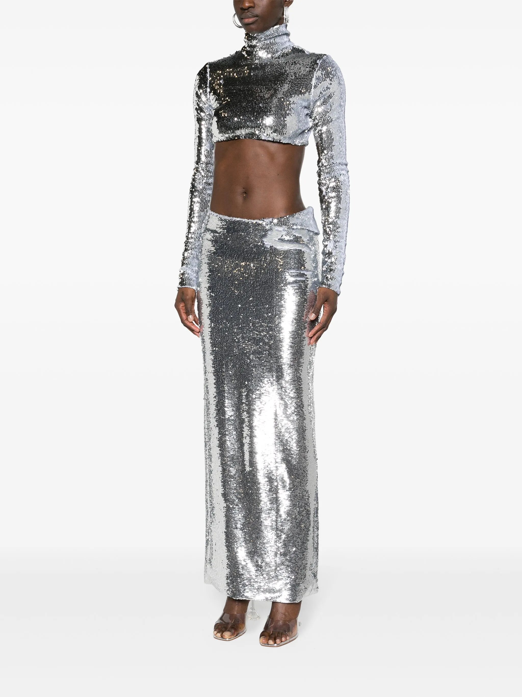 sequinned crop top