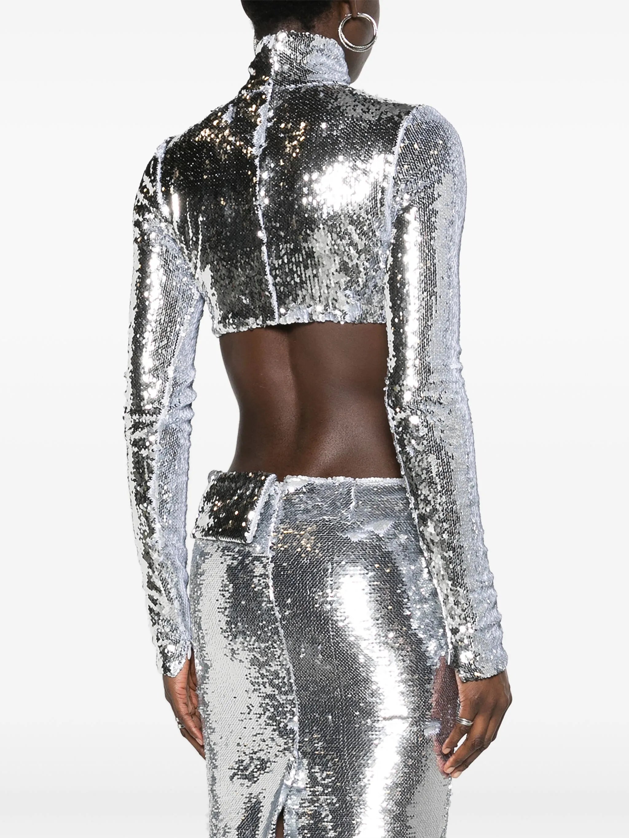 sequinned crop top