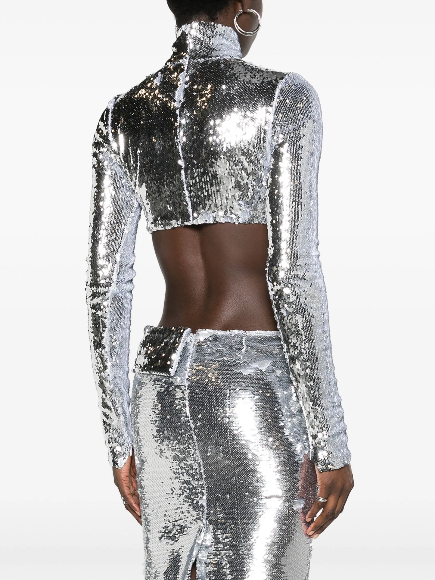 sequinned crop top