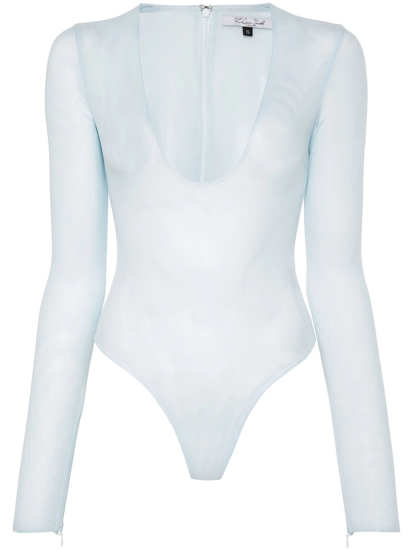 scoop-neck mesh bodysuit