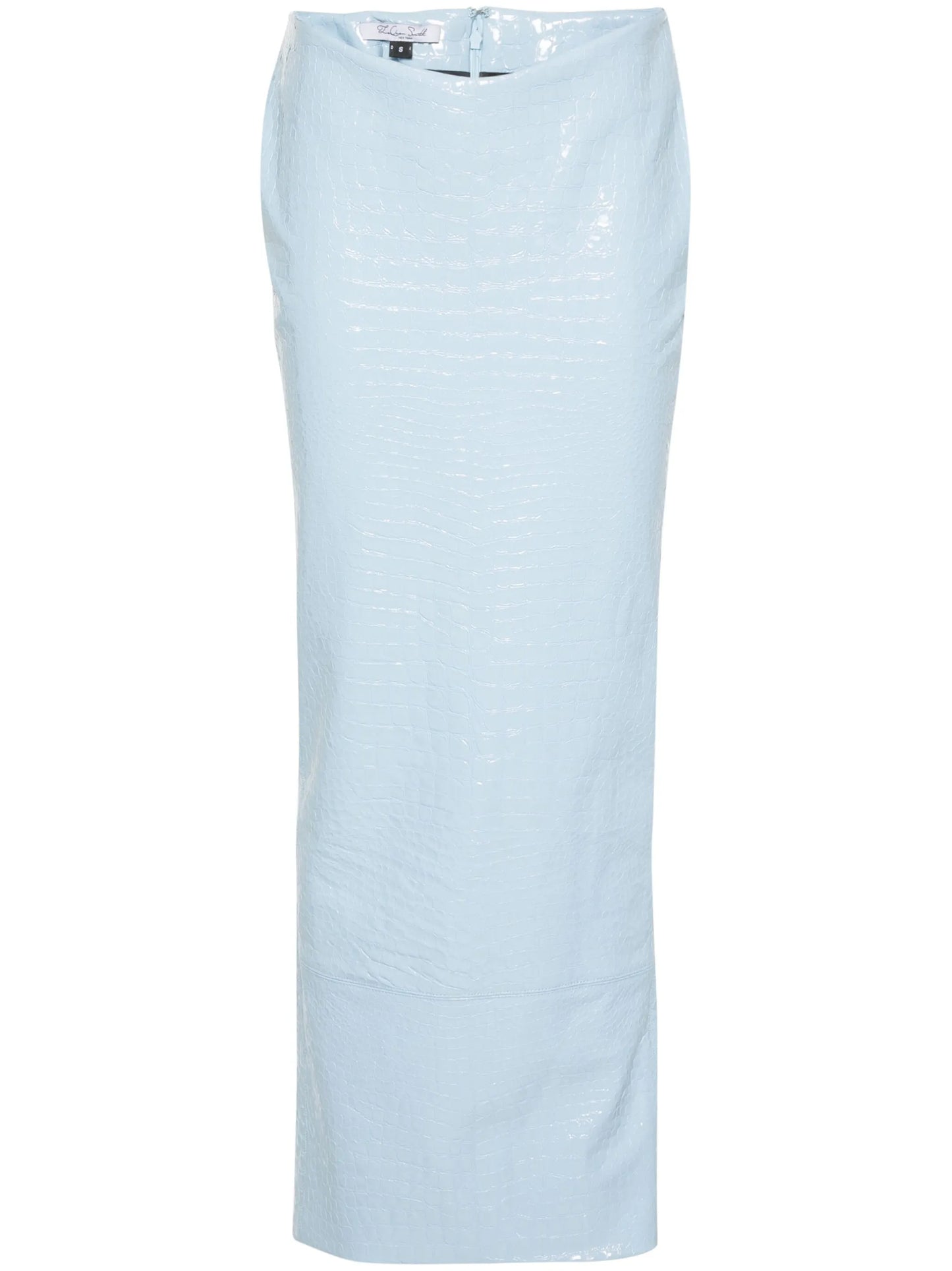 crocodile-effect maxi skirt