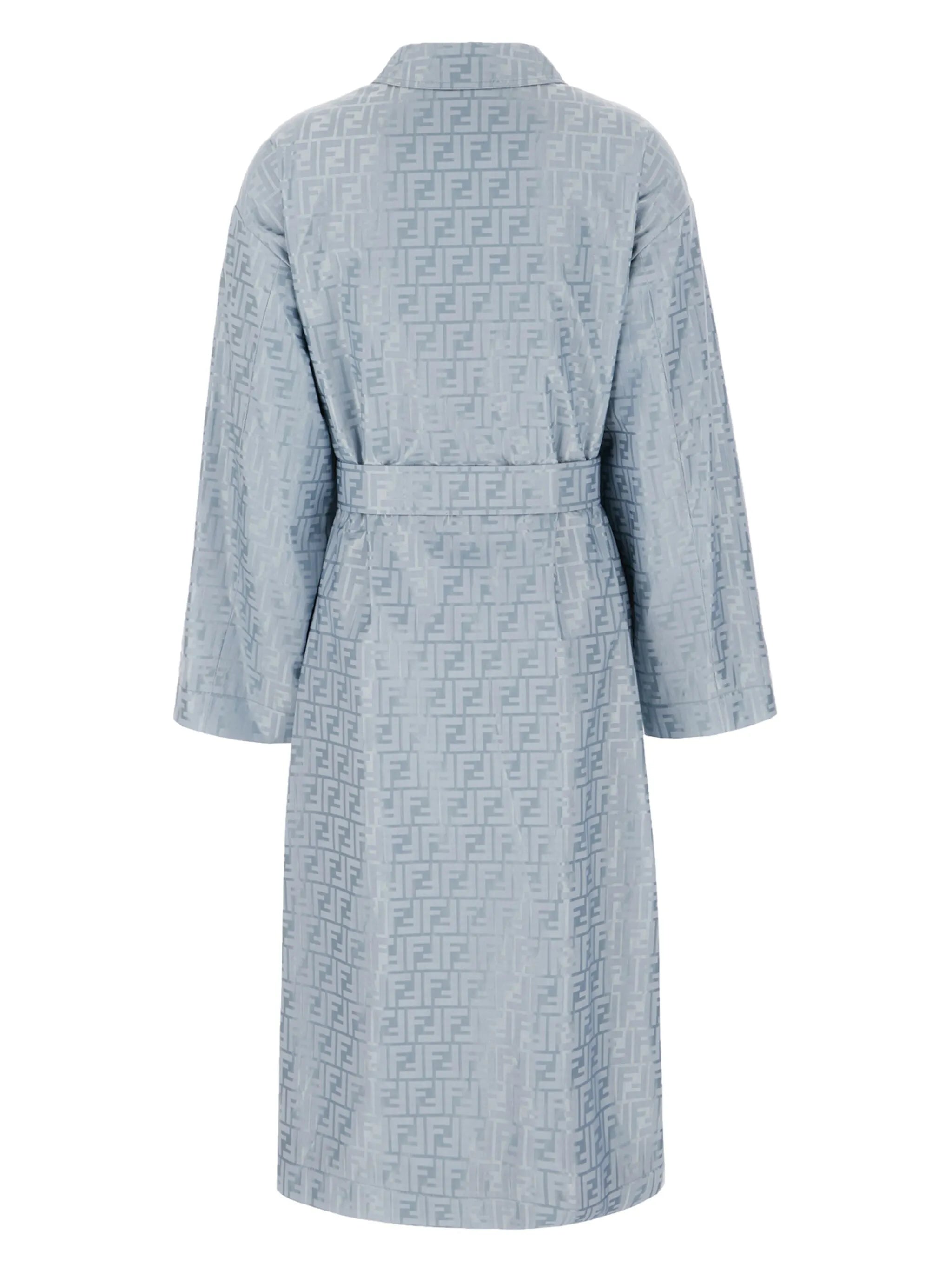 FF-jacquard belted midi coat