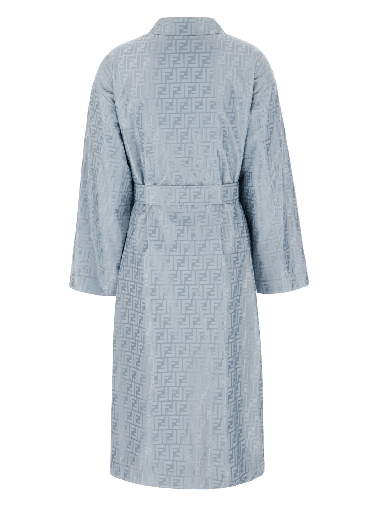 FF-jacquard belted midi coat