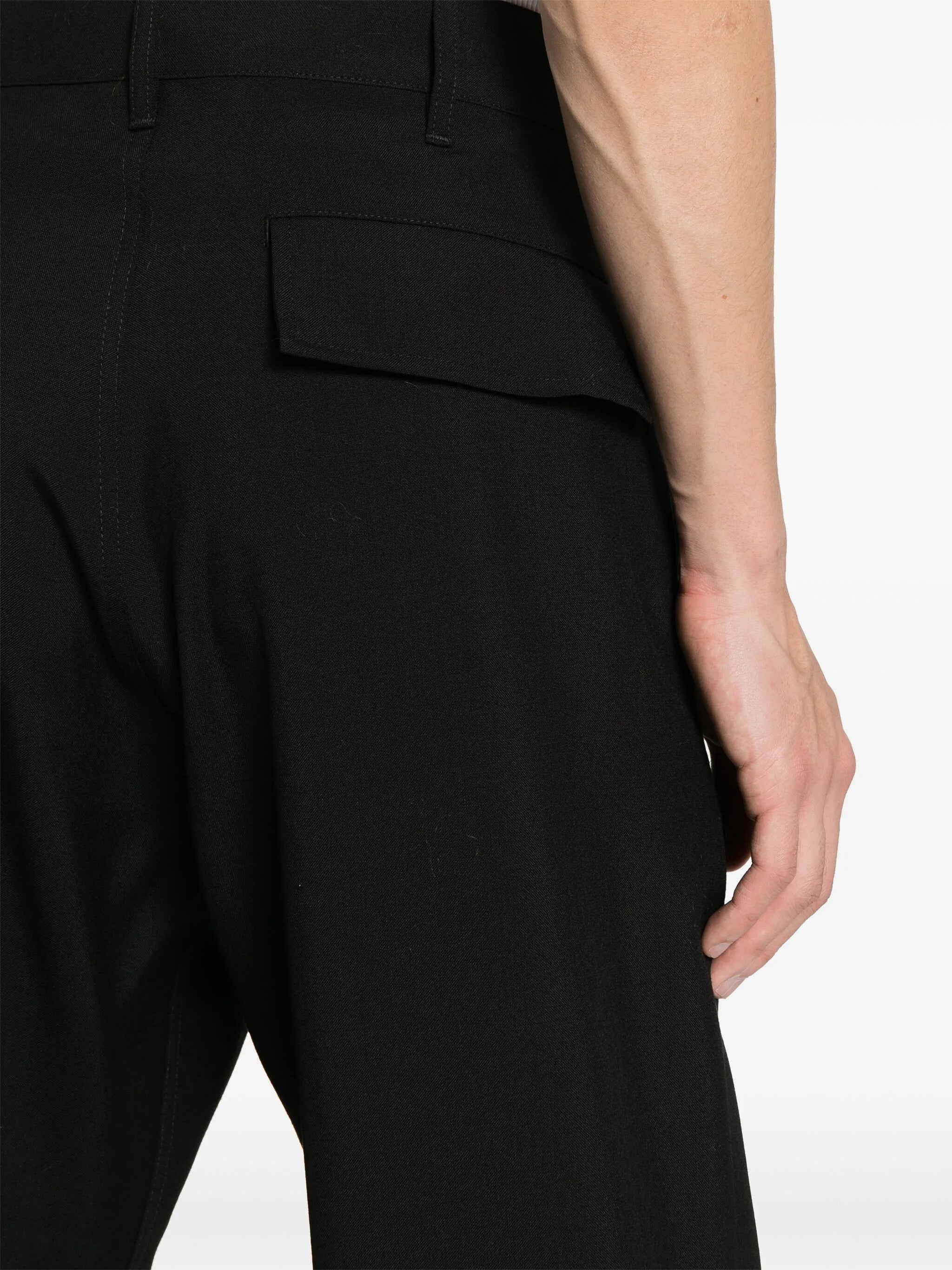 straight-leg wool trousers