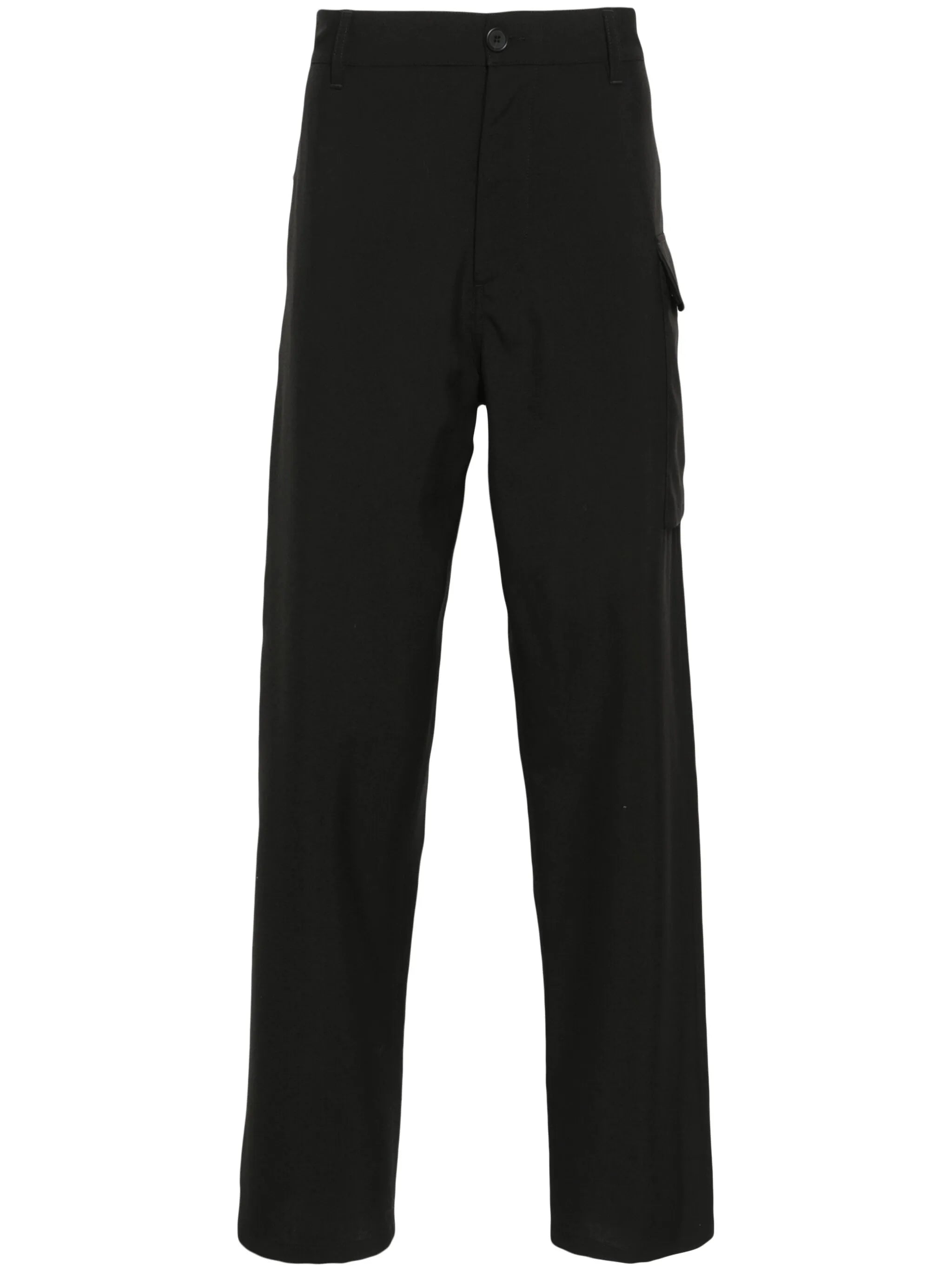 straight-leg wool trousers