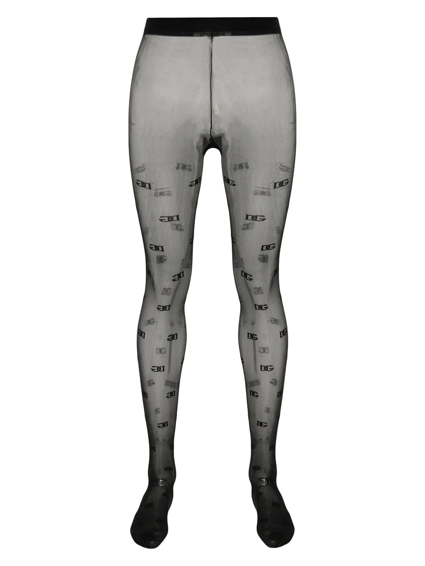 monogram-pattern tights