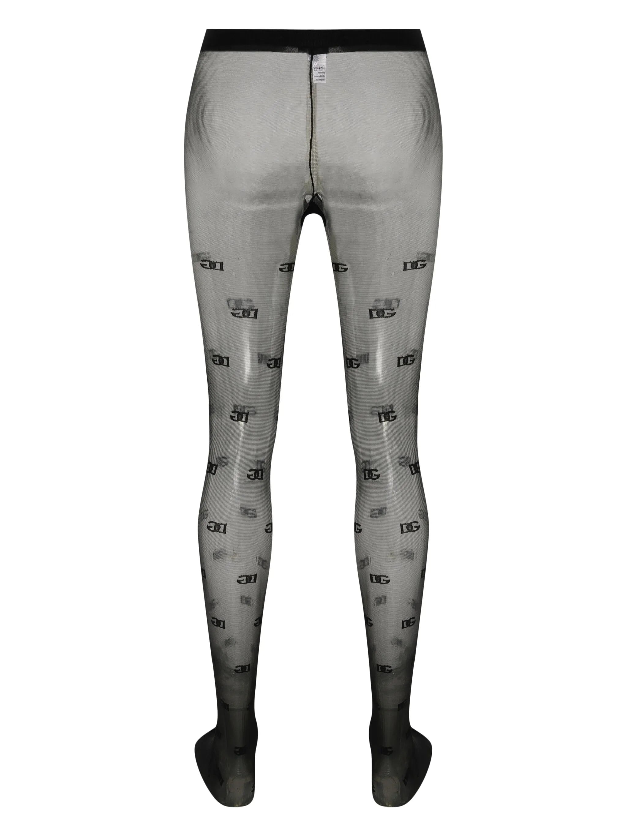 monogram-pattern tights
