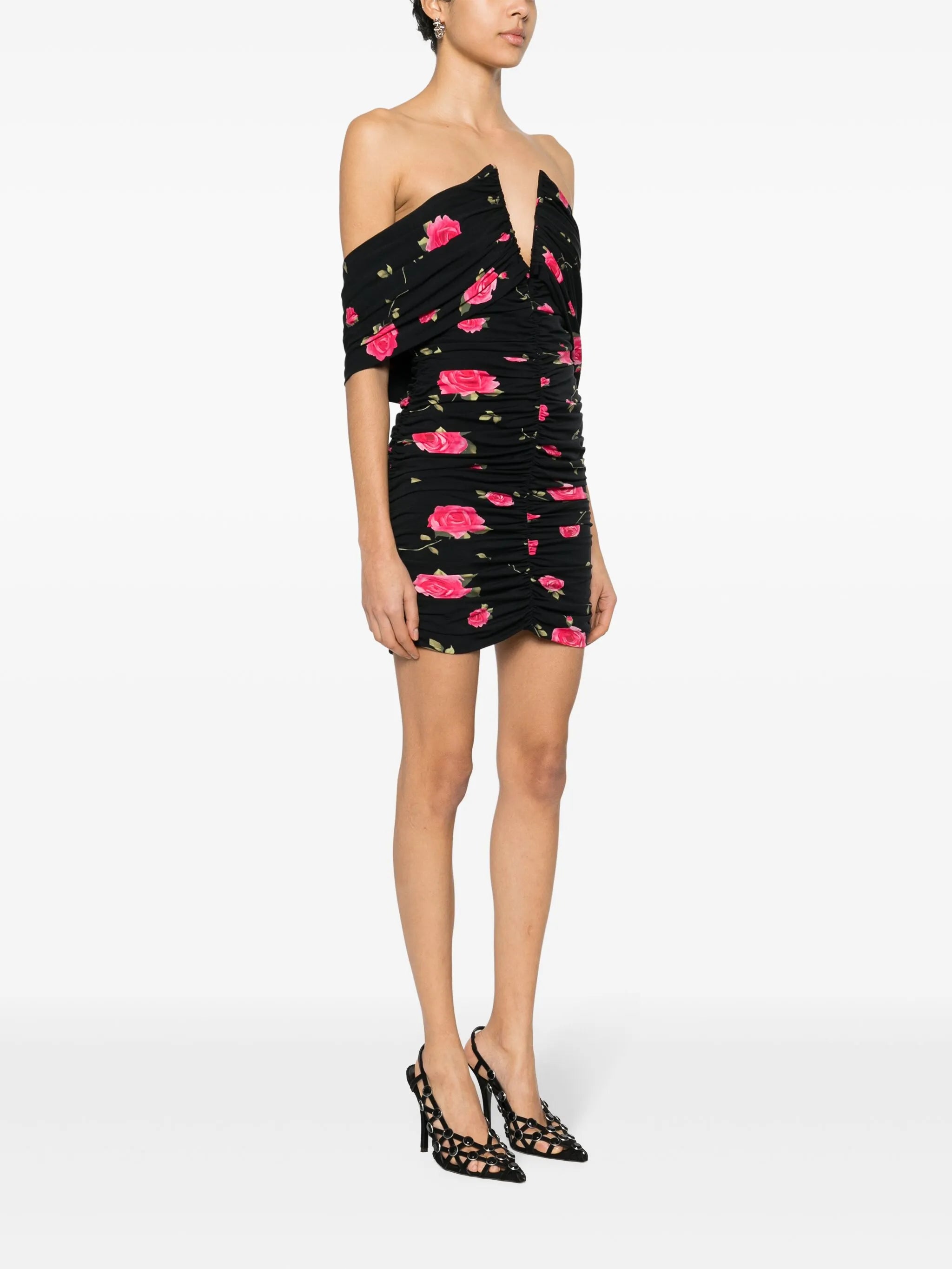 V-neck ruched dress