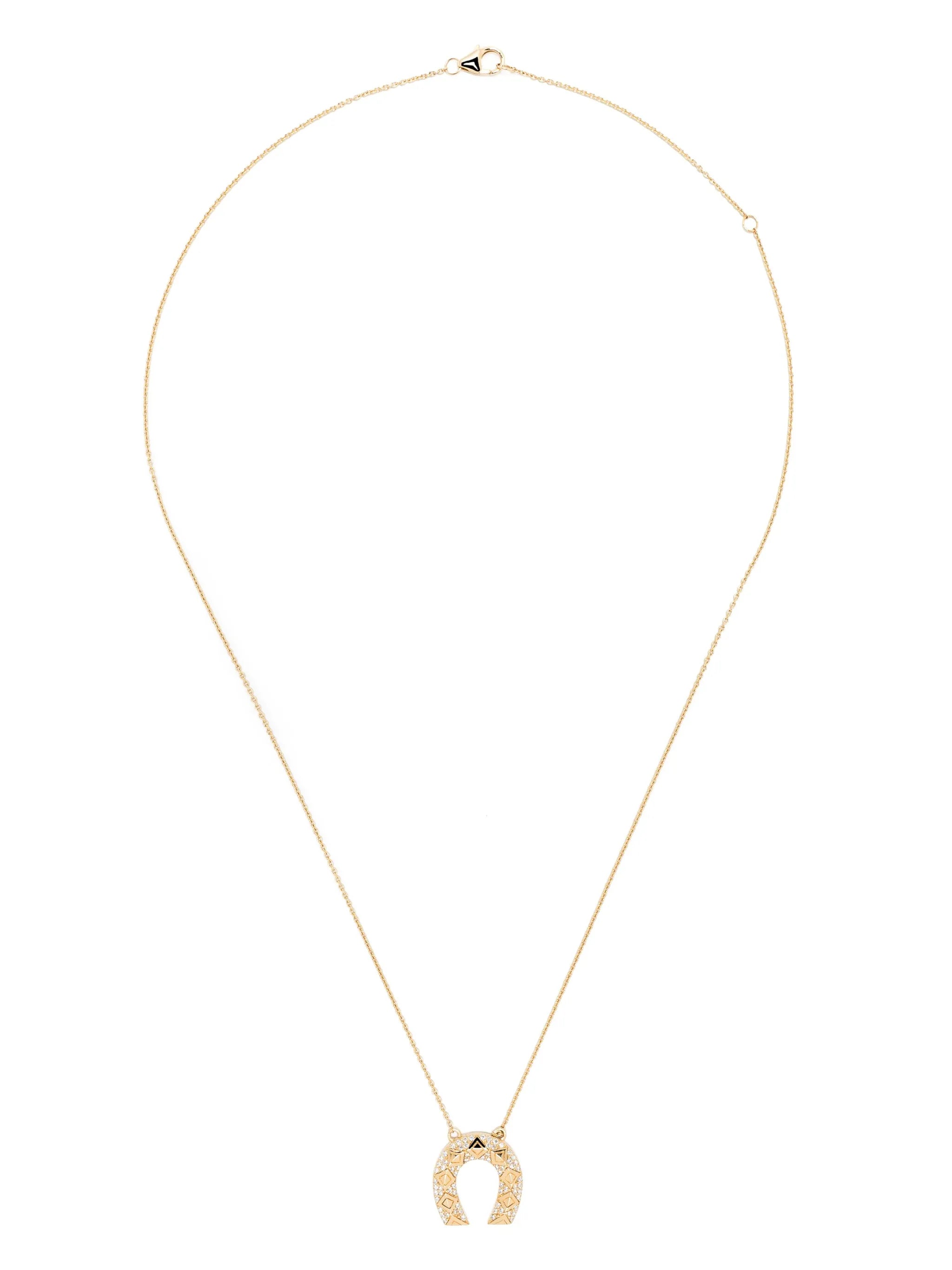 18kt yellow gold Mini Horseshoe pendant necklace