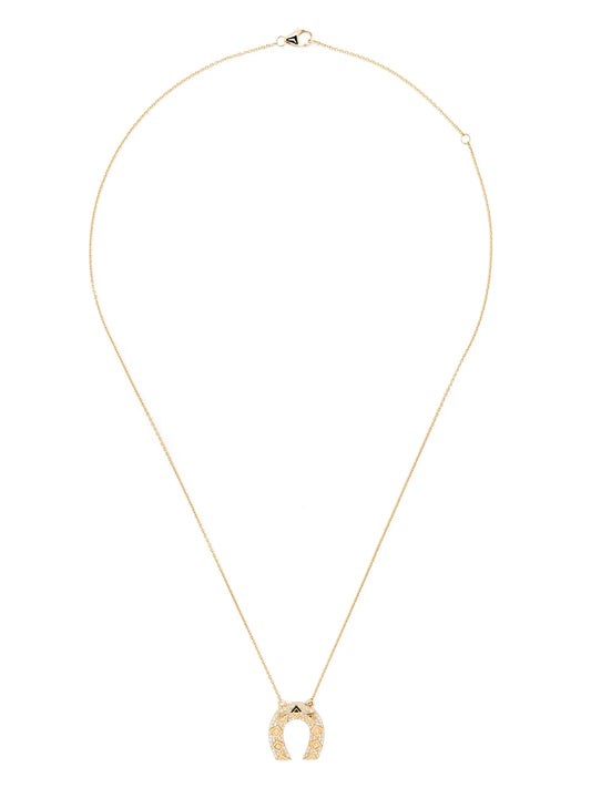 18kt yellow gold Mini Horseshoe pendant necklace