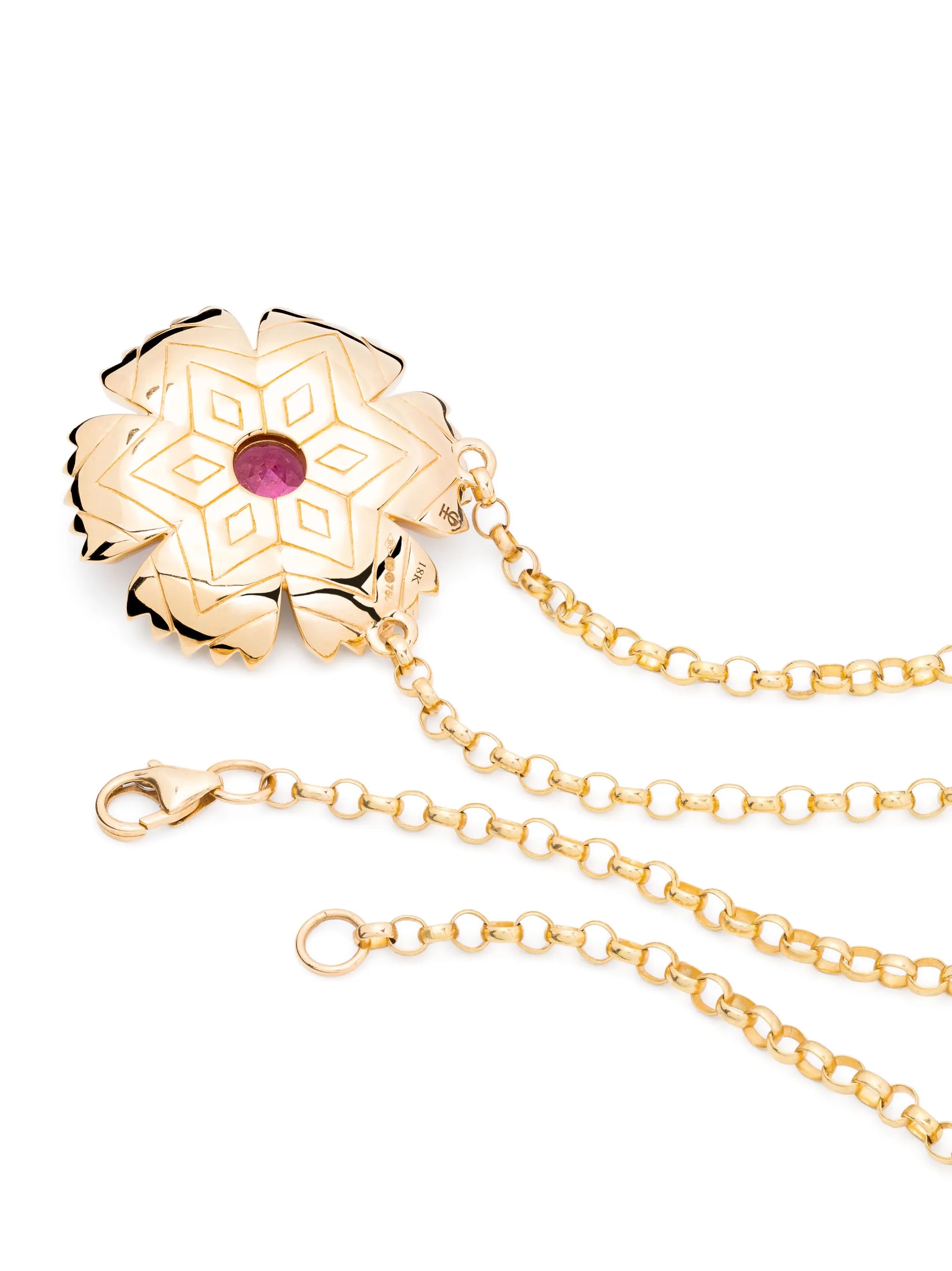 18kt yellow gold Petunia multi-stone necklace