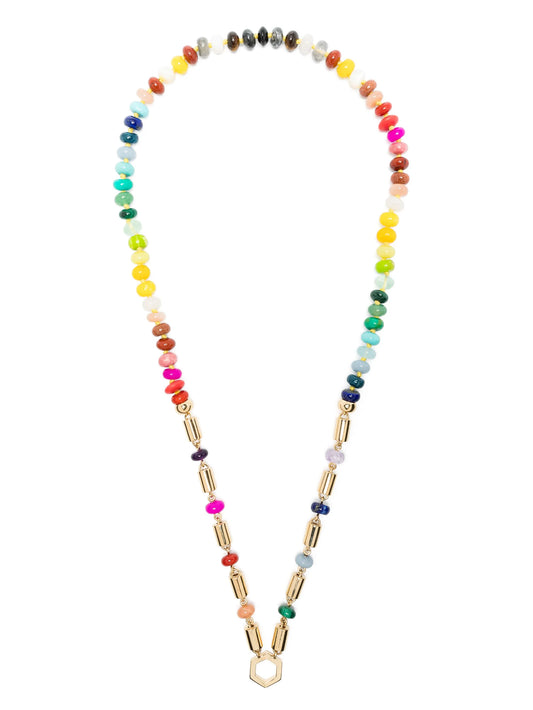 18kt yellow gold  Baht and Bead Foundation multi-stone necklace