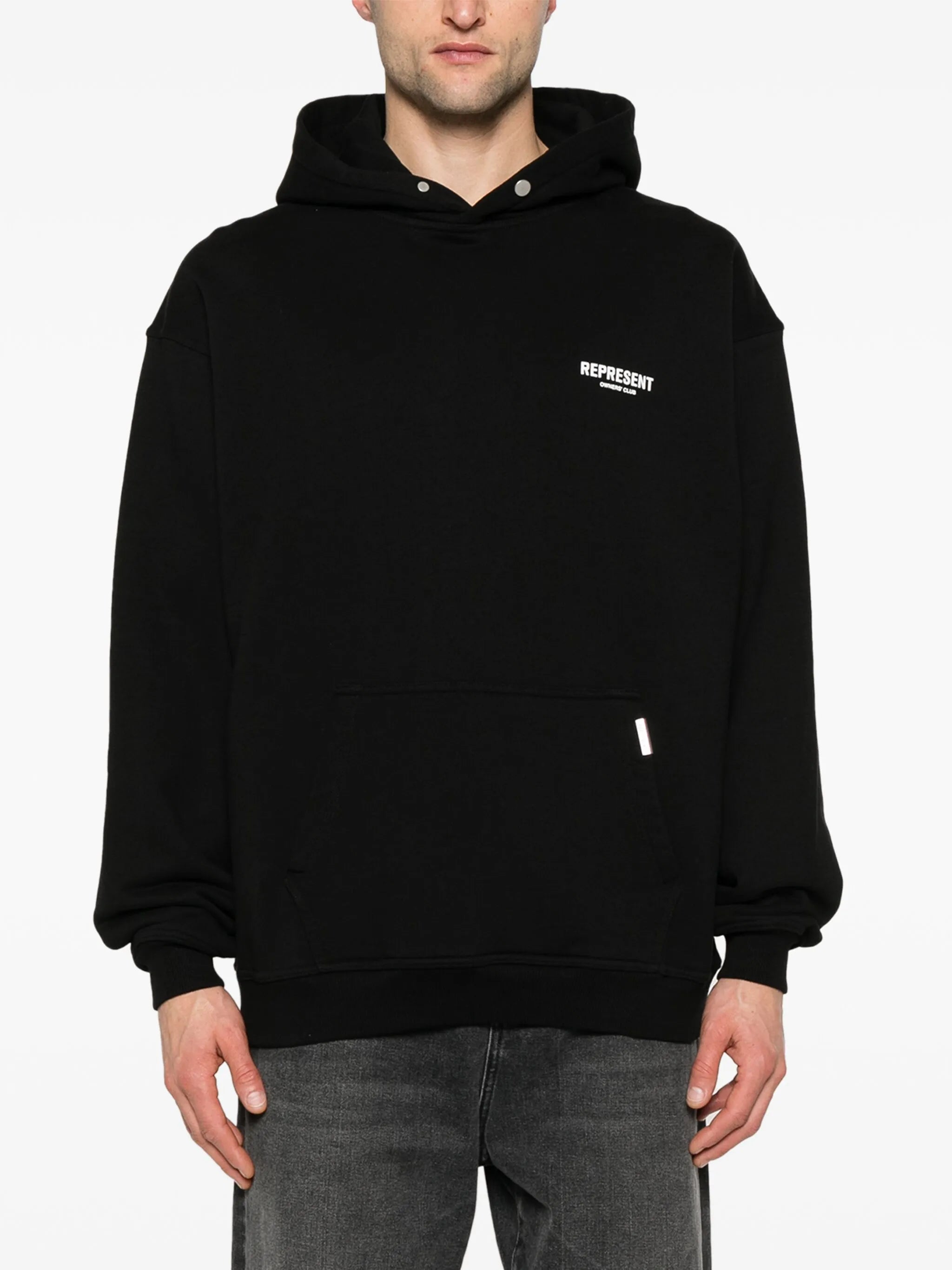 logo-print cotton hoodie