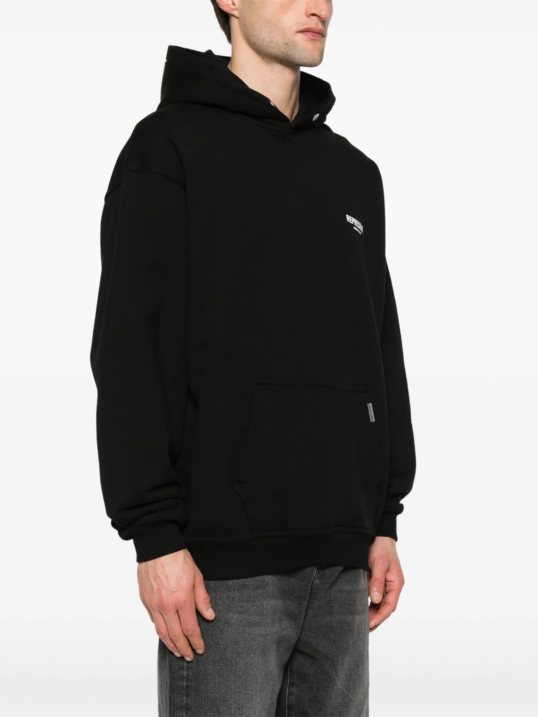 logo-print cotton hoodie