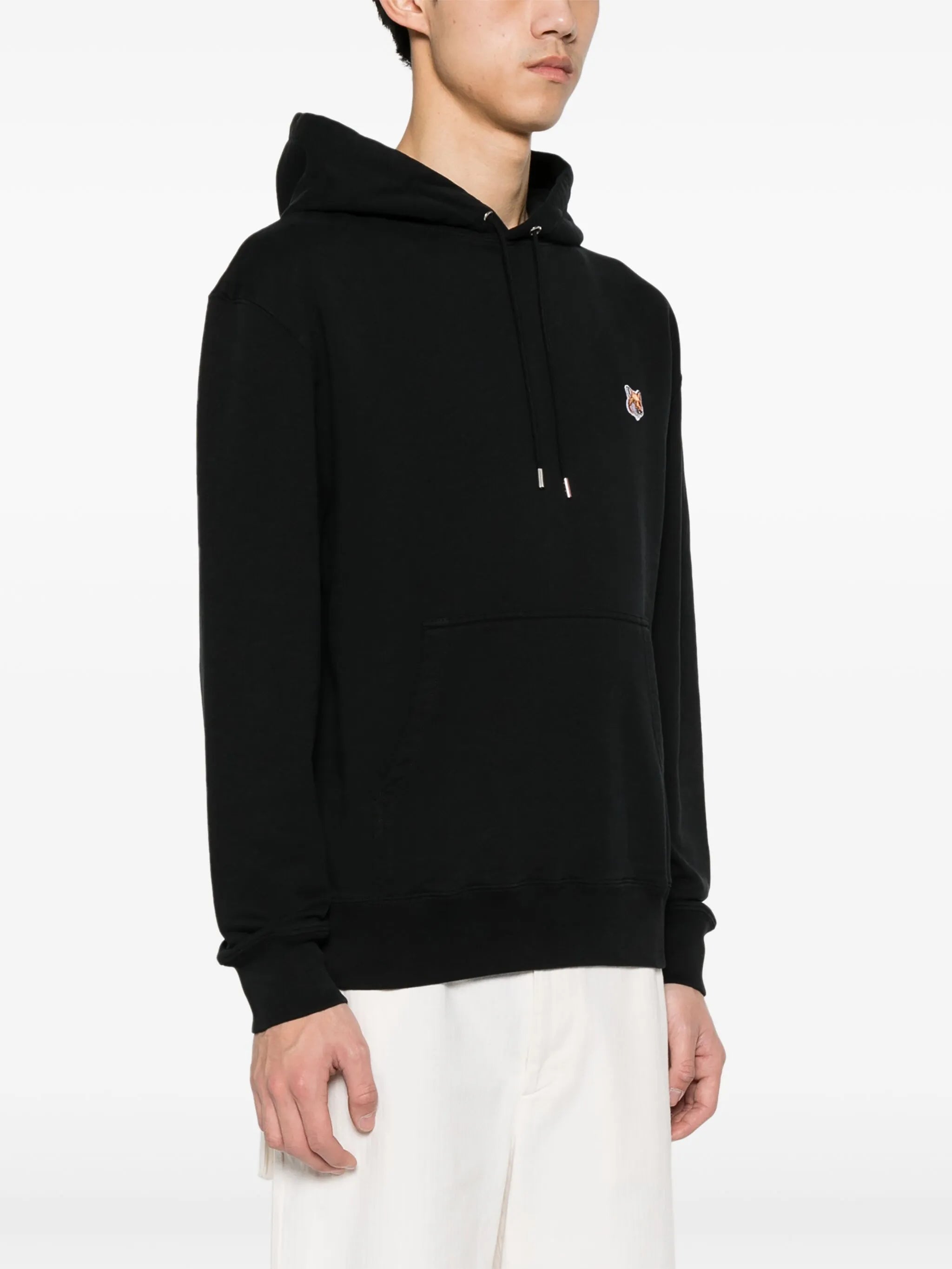 Fox-motif cotton hoodie