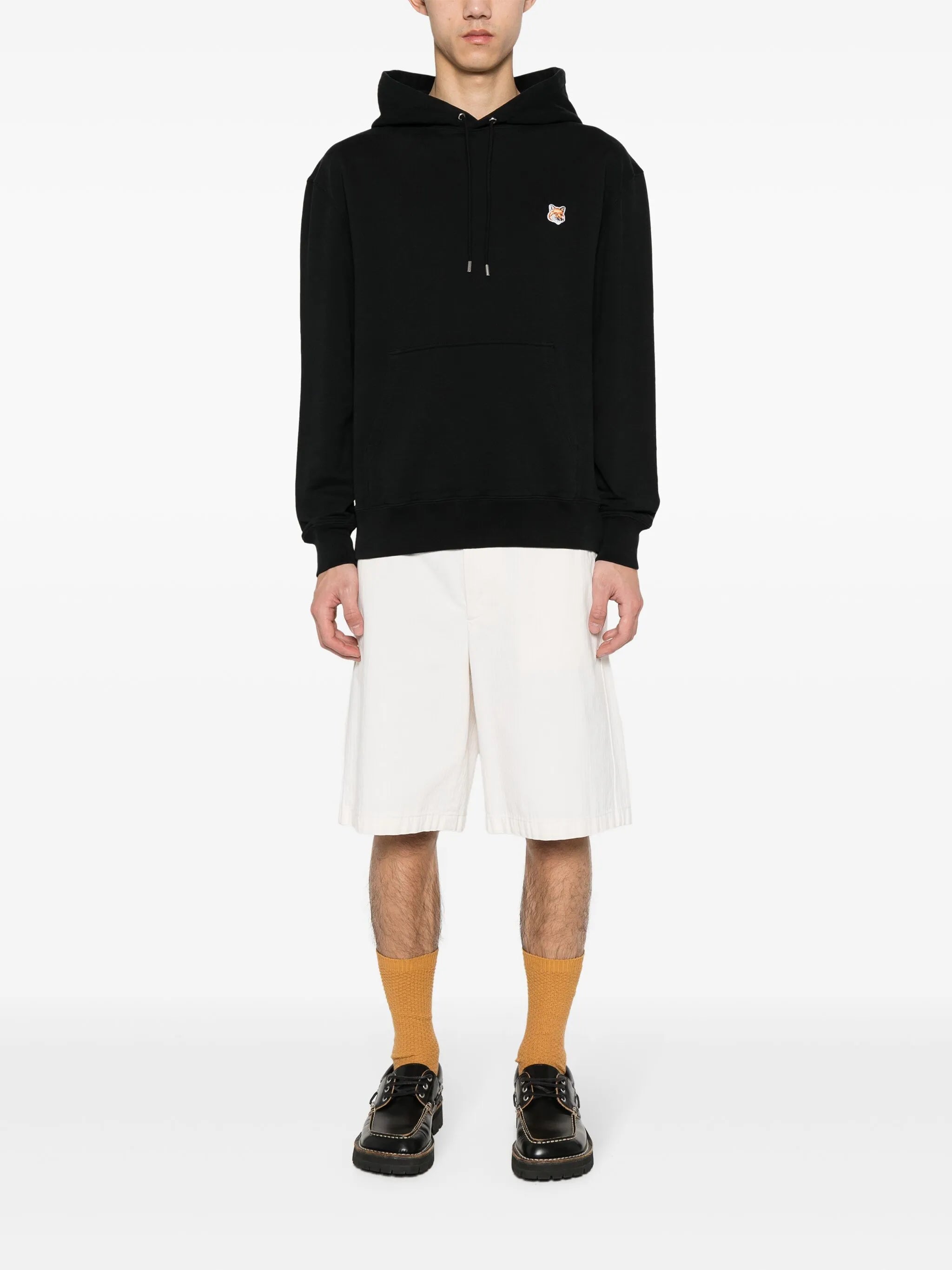 Fox-motif cotton hoodie