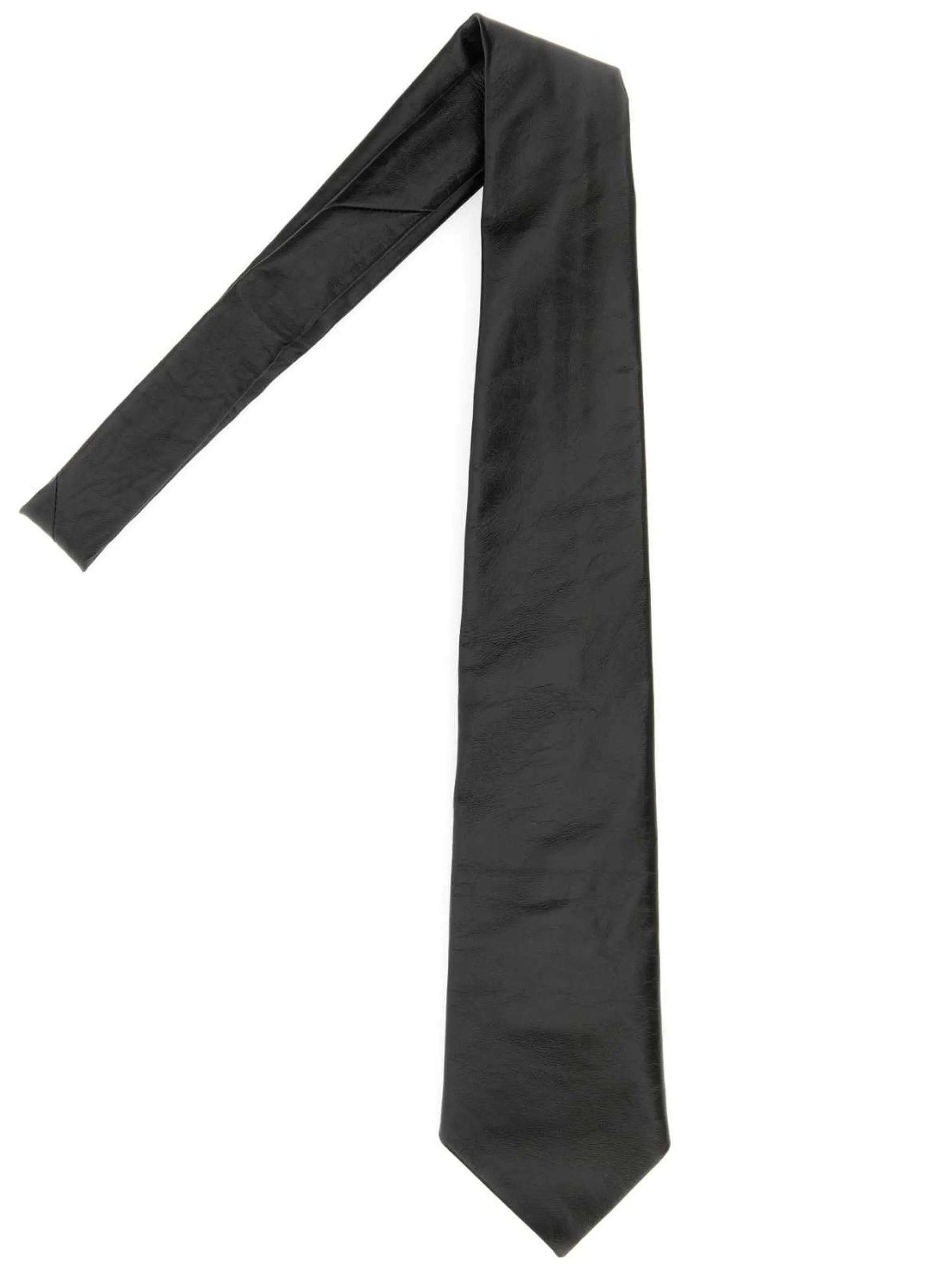 grained leather tie