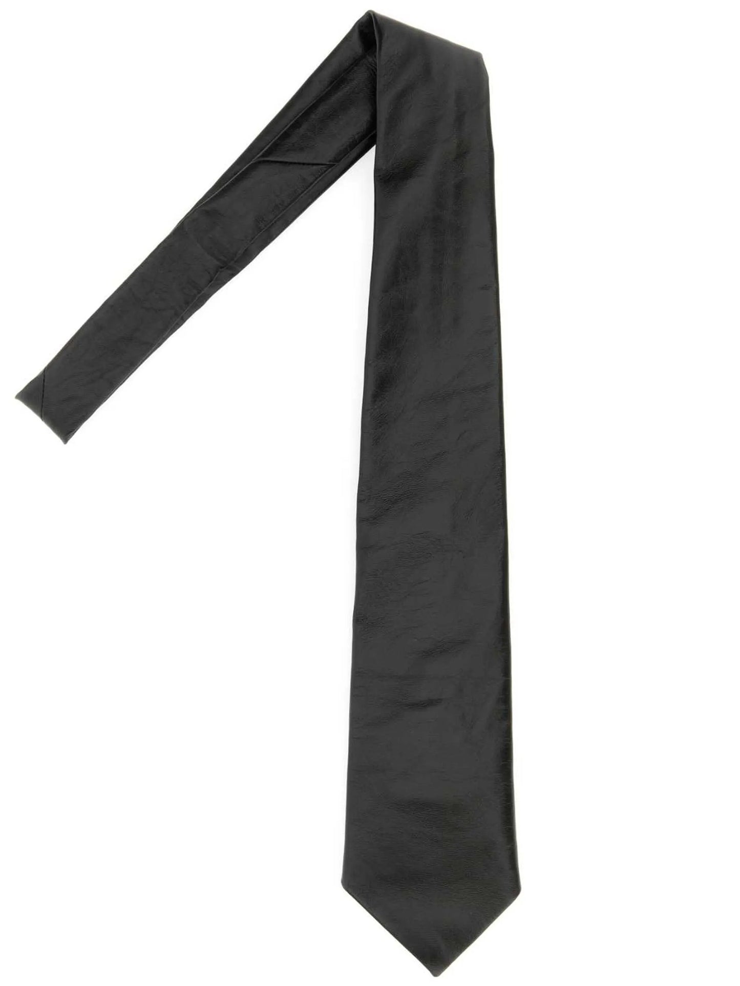 grained leather tie